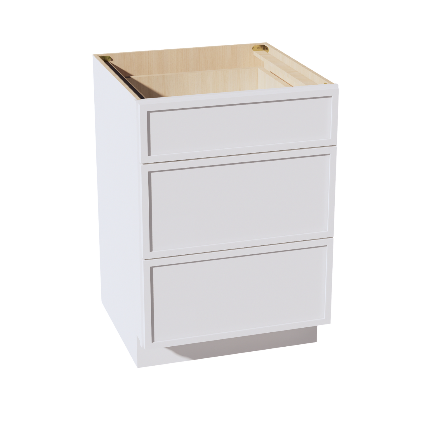 SF-DB24: Frost White Slim Shaker 24" 3 Drawers Base Cabinet