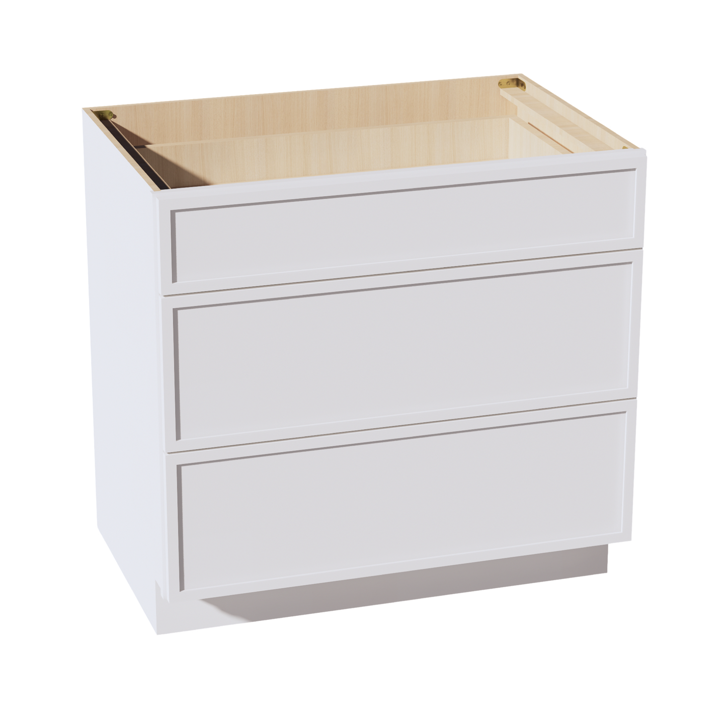 SF-DB36: Frost White Slim Shaker 36" 3 Drawers Base Cabinet