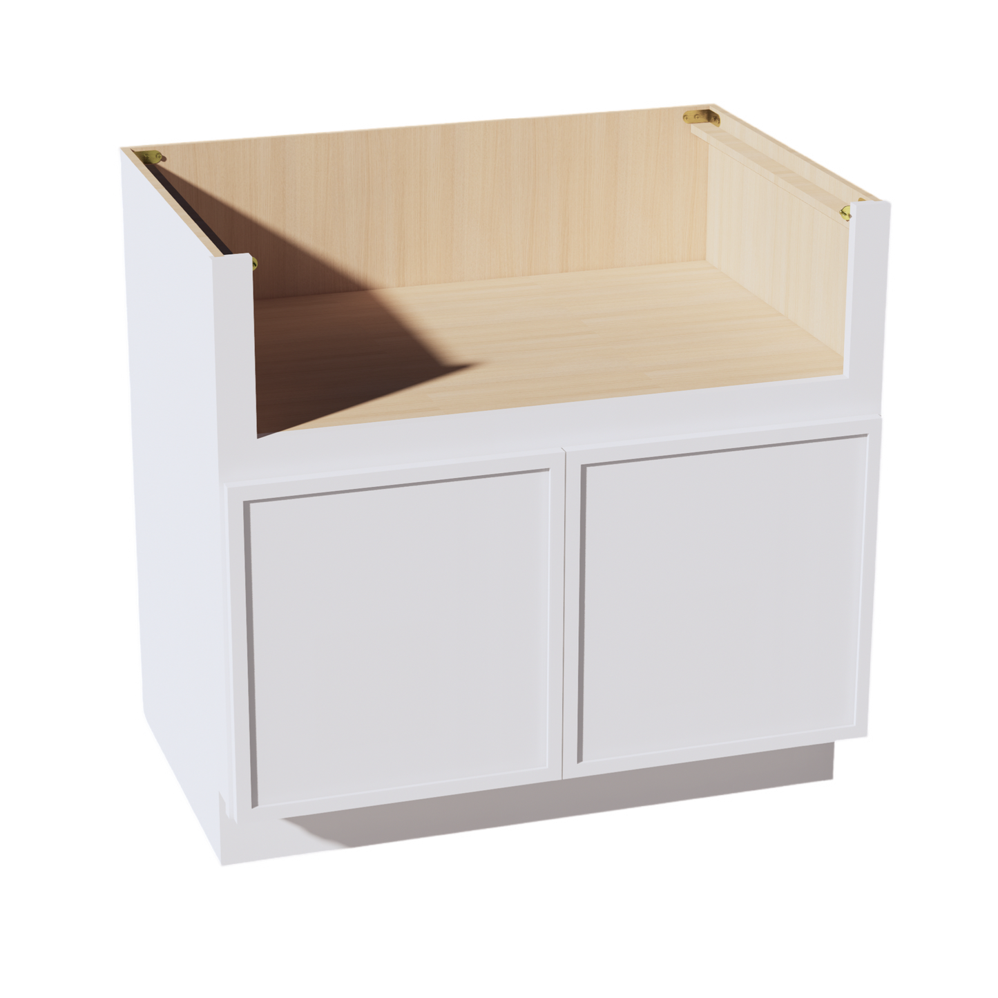 SF-FS36: Frost White Slim Shaker 36" 2 Doors Farm House Sink Base Cabinets