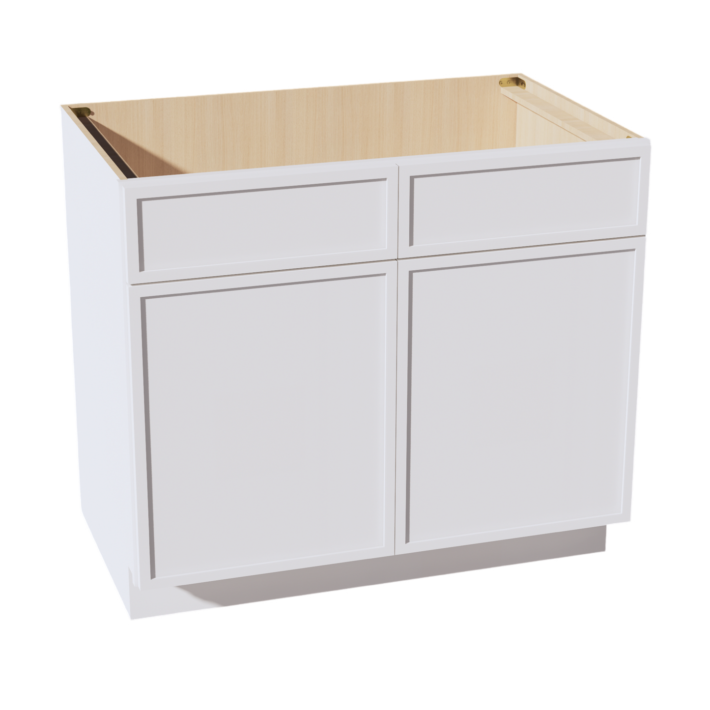 SF-SB39: Frost White Slim Shaker 39" 2 Doors 2 False Drawers Sink Base Cabinet