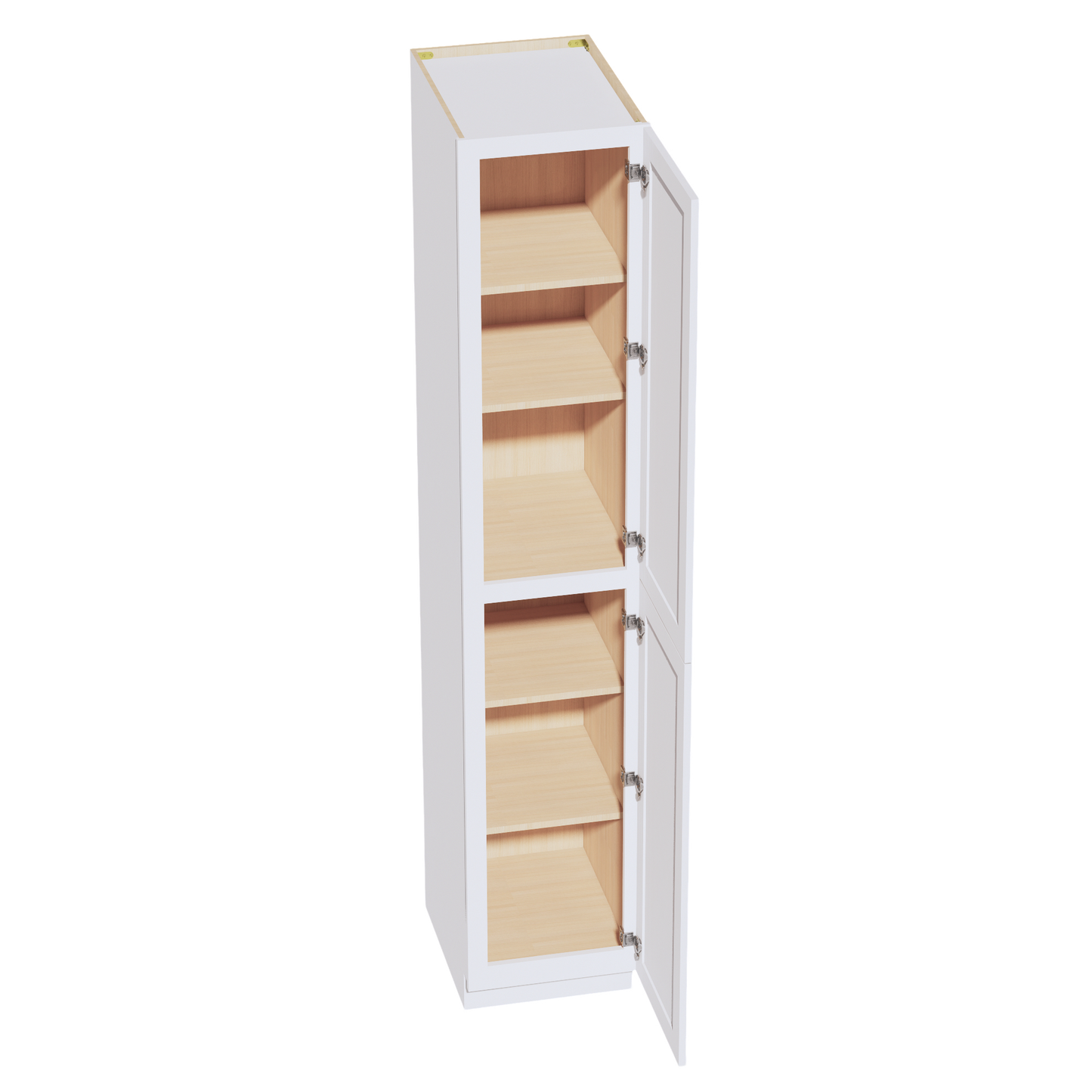 SF-TP1896: Frost White Slim Shaker 18"W x 96"H x 24"D 2 Doors & 6 Shelves Tall Shelf Pantry Cabinets