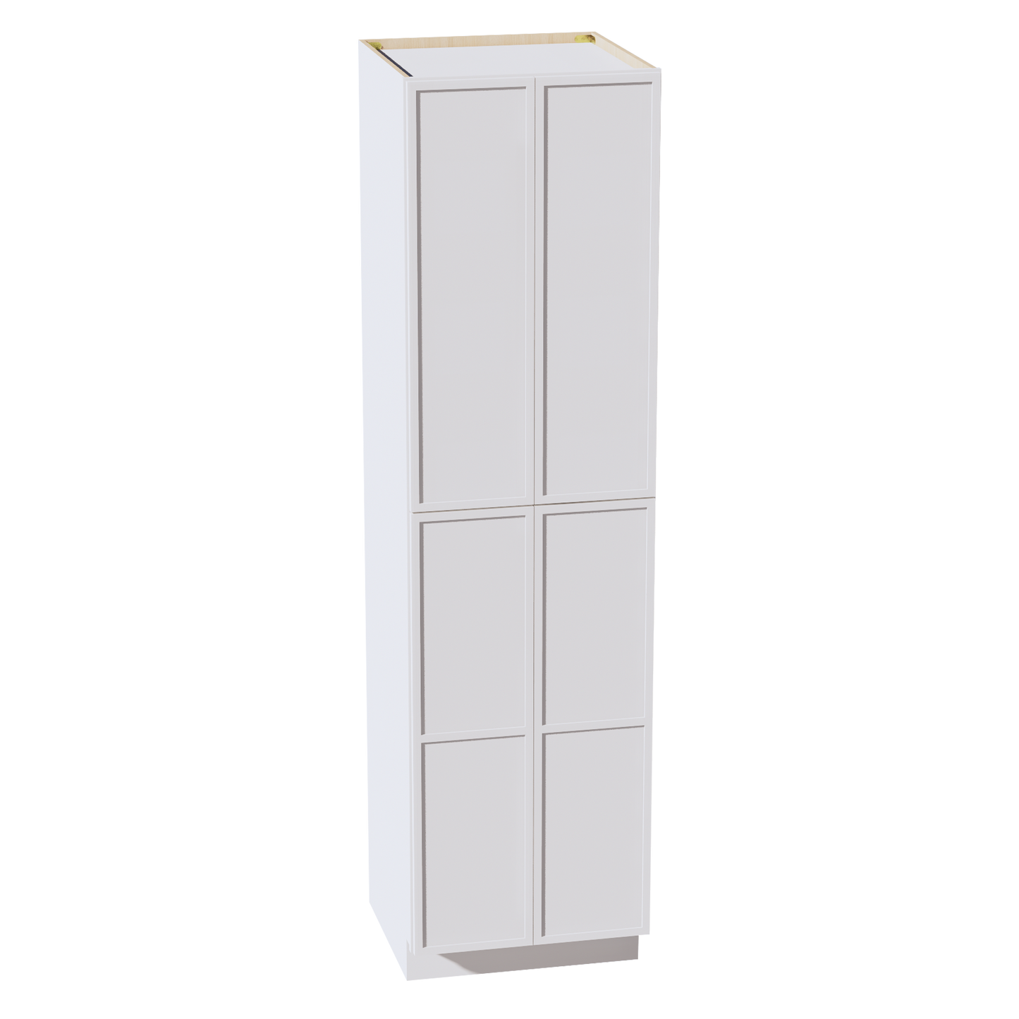 SF-TP2490: Frost White Slim Shaker 24"W x 90"H x 24"D 4 Door & 5 Shelves Tall Shelf Pantry Cabinets