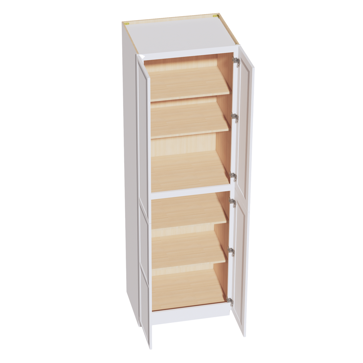 SF-TP3096: Frost White Slim Shaker 30"W x 96"H x 24"D 2 Doors & 6 Shelves Tall Shelf Pantry Cabinets