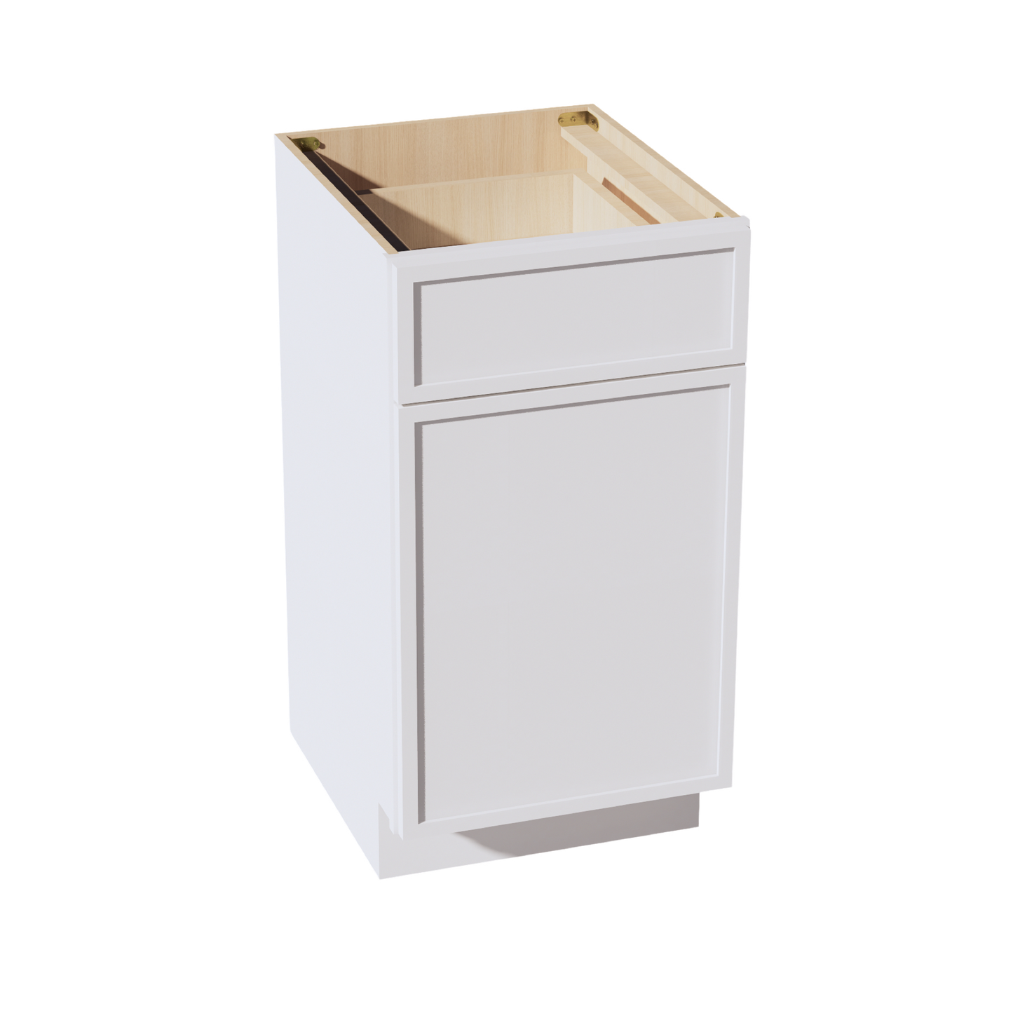 SF-VB1821: Frost White Slim Shaker 18"W x 34-1/2"H x 21"D 1 Door & 1 Drawer Single Door Vanity Base Cabinets