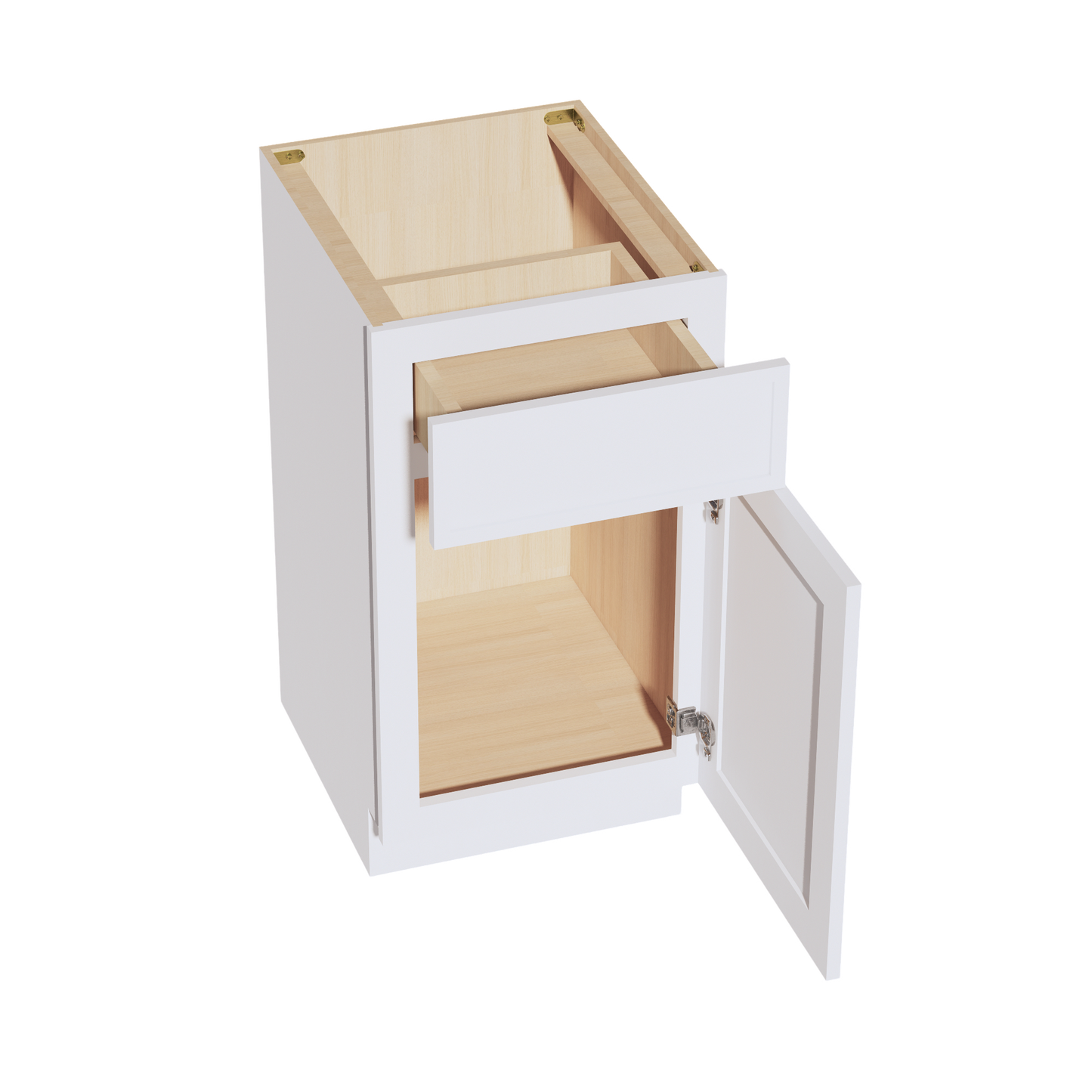 SF-VB1821: Frost White Slim Shaker 18"W x 34-1/2"H x 21"D 1 Door & 1 Drawer Single Door Vanity Base Cabinets