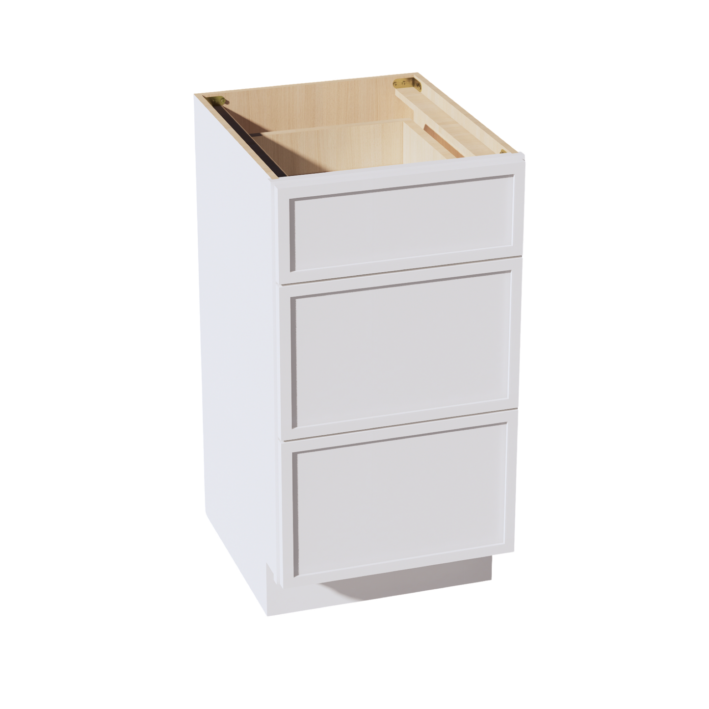 SF-VDB1821: Frost White Slim Shaker 18"W x 34-1/2"H x 21"D 3 Drawers Vanity Base Cabinets