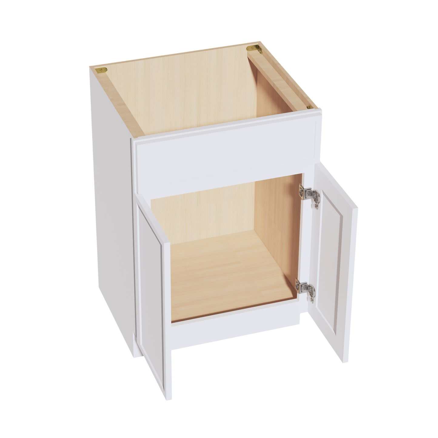 SF-VSB2421: Frost White Slim Shaker 24"W x 34-1/2"H x 21"D 2 Doors & 1 False Drawer Vanity Sink Base Cabinets
