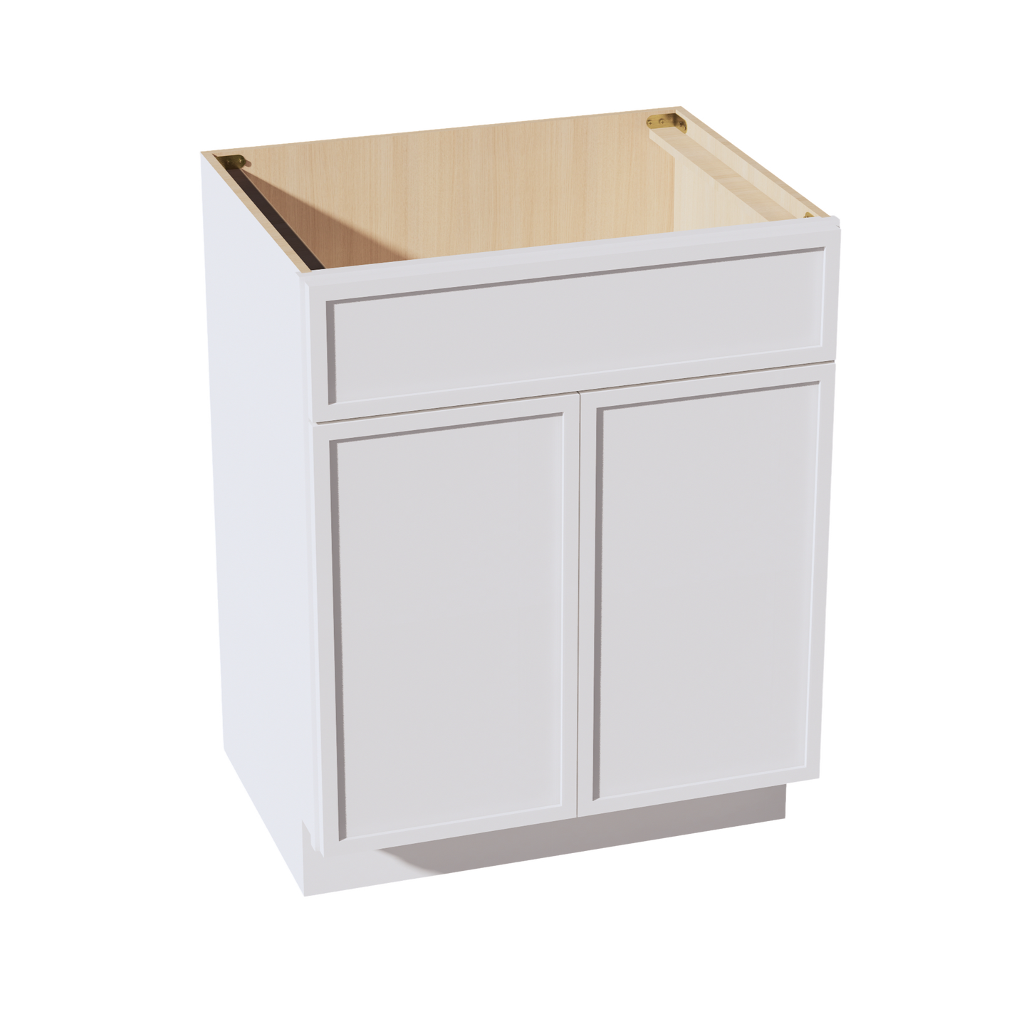 SF-VSB2721: Frost White Slim Shaker 27"W x 34-1/2"H x 21"D 2 Doors & 1 False Drawer Vanity Sink Base Cabinets