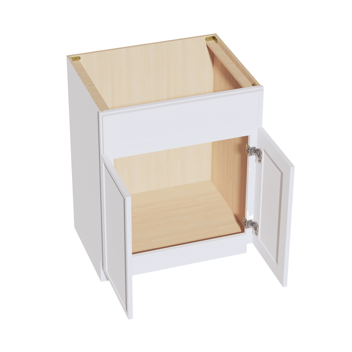 SF-VSB2721: Frost White Slim Shaker 27"W x 34-1/2"H x 21"D 2 Doors & 1 False Drawer Vanity Sink Base Cabinets