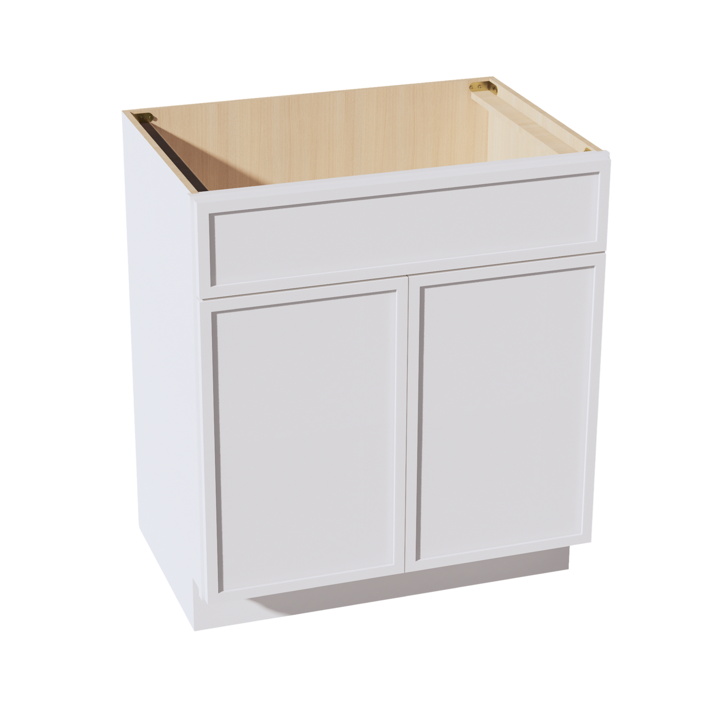 SF-VSB3021: Frost White Slim Shaker 30"W x 34-1/2"H x 21"D 2 Doors & 1 False Drawer Vanity Sink Base Cabinets