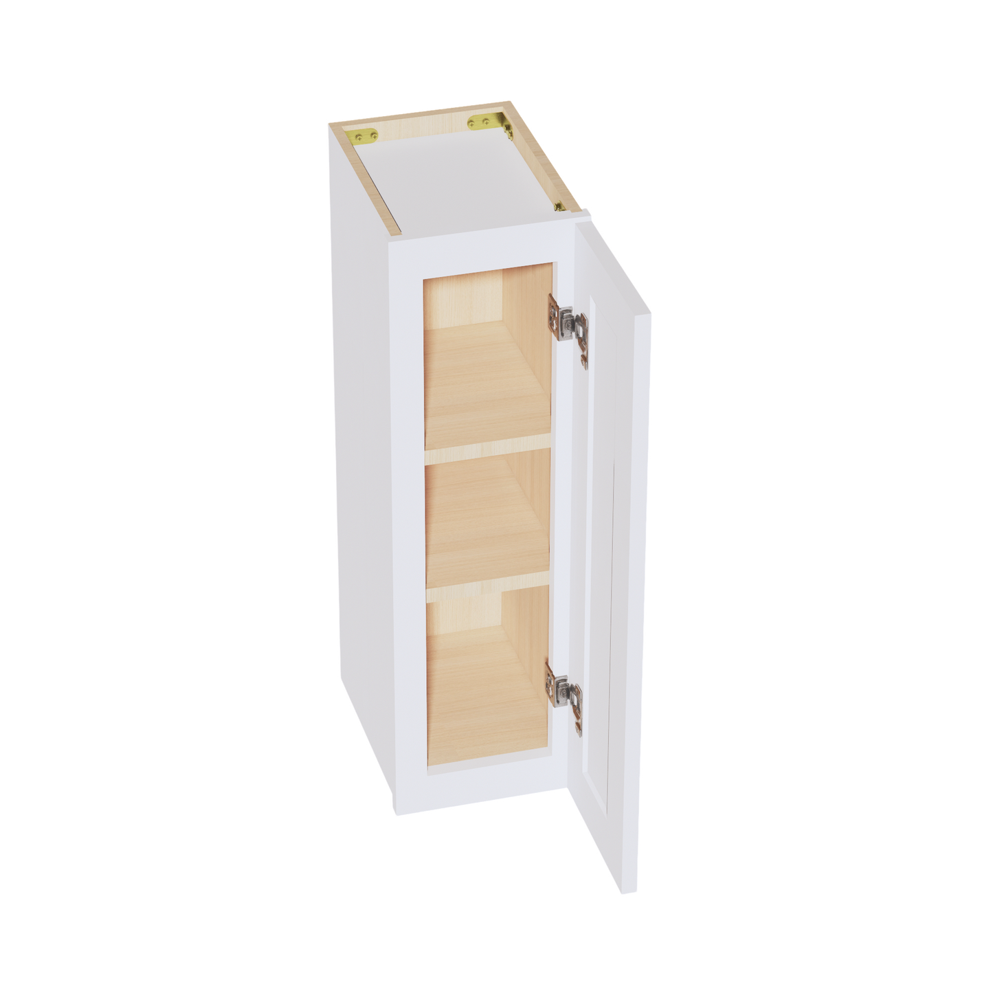 SF-W0930: Frost White Slim Shaker 09"W x 30"H 1 Door & 2 Shelves Standard Wall Cabinet