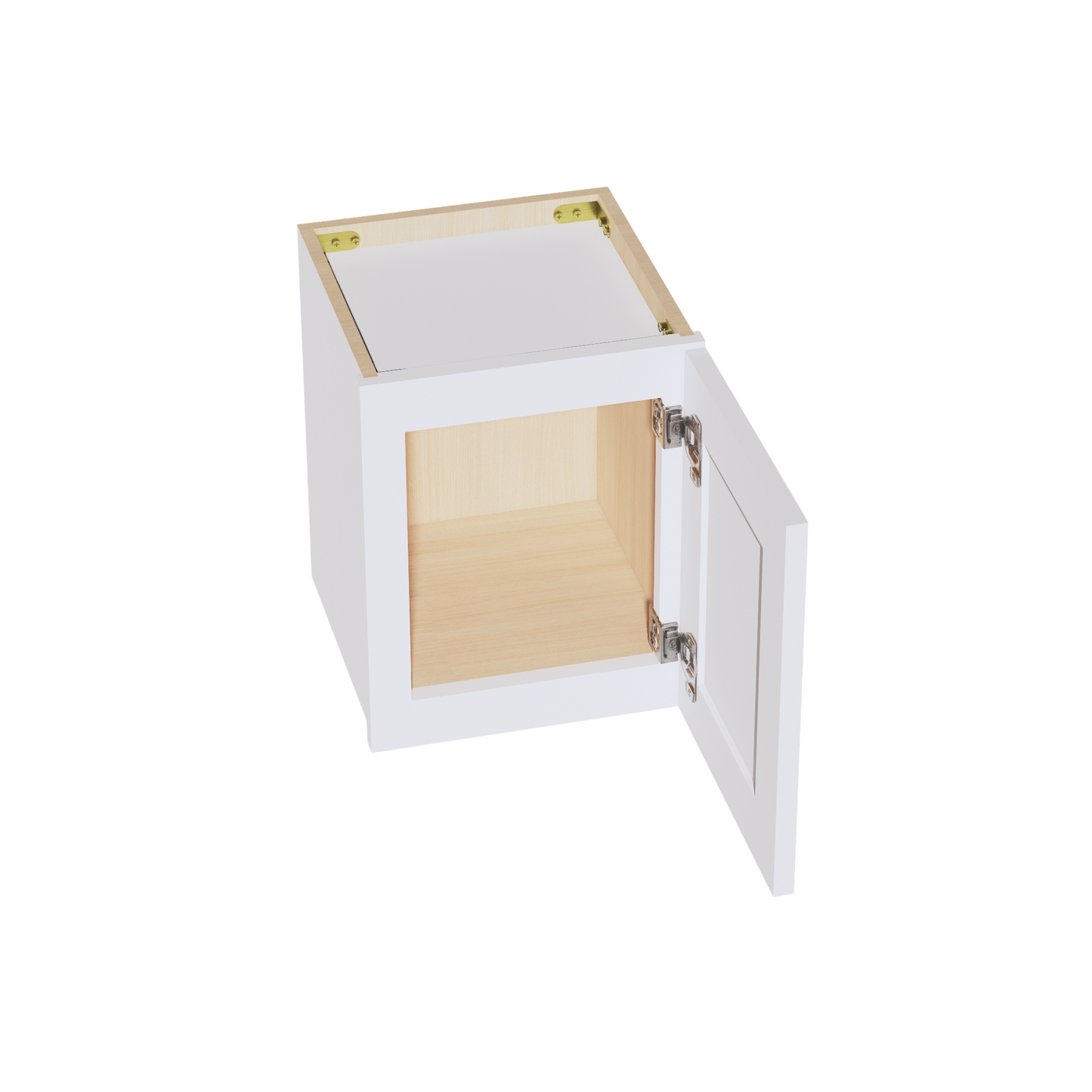 SF-W1215: Frost White Slim Shaker 12"W x 15"H 1 Door Standard Wall Bridge Cabinet