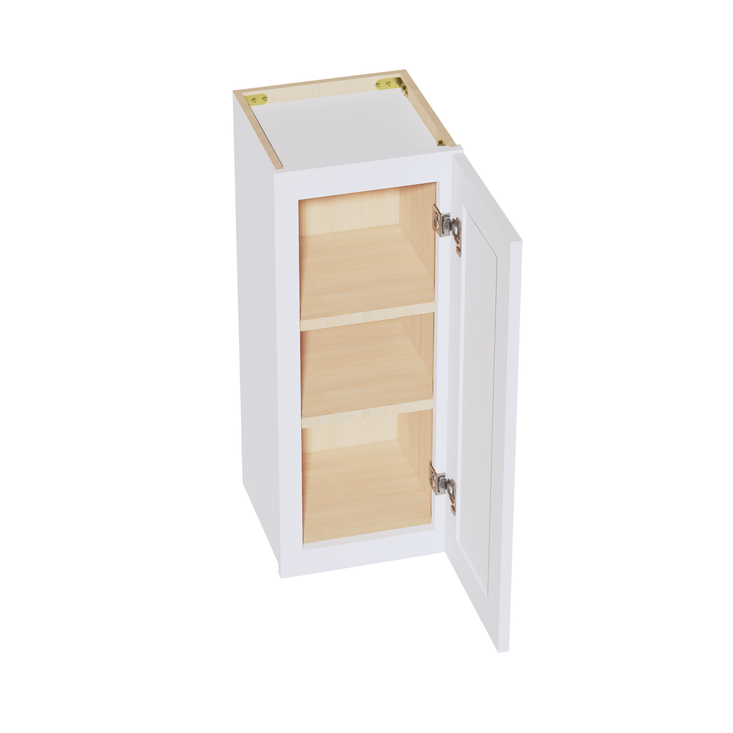 SF-W1230:: Frost White Slim Shaker 12"W x 30"H 1 Door & 2 Shelves Standard Wall Cabinet