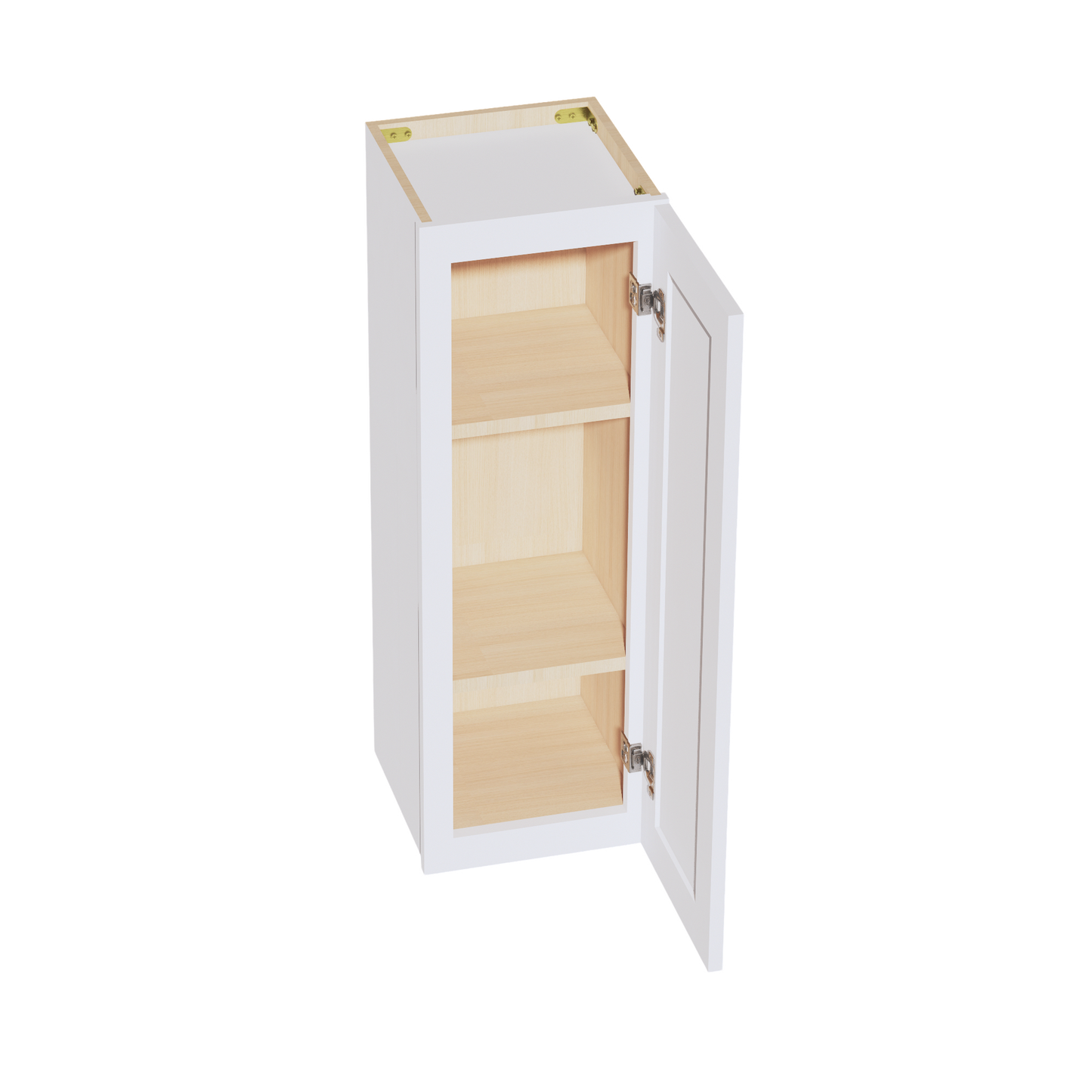 SF-W1236: Frost White Slim Shaker 12"W x 36"H 1 Door & 2 Shelves Standard Wall Cabinet