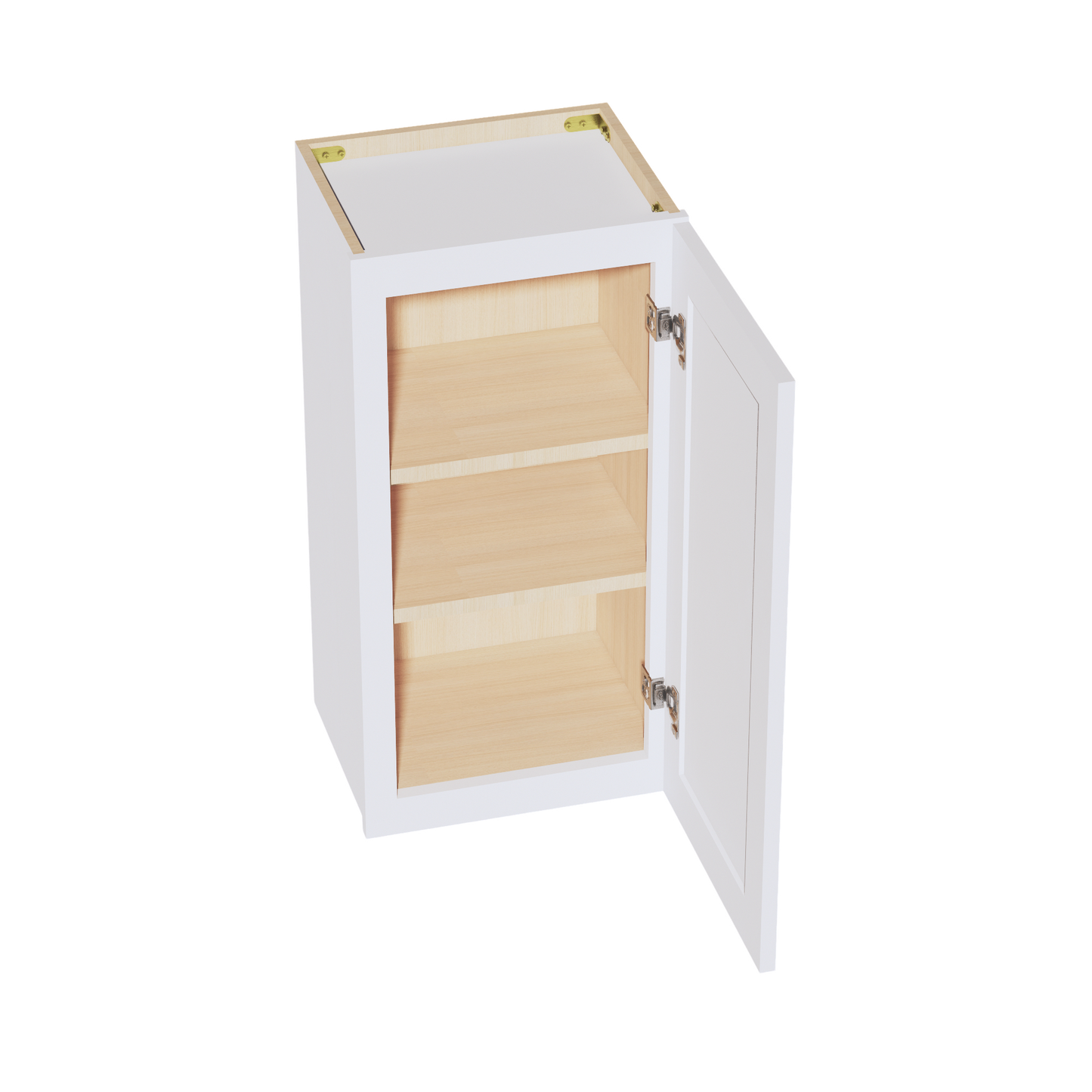 SF-W1530: Frost White Slim Shaker 15"W x 30"H 1 Door & 2 Shelves Standard Wall Cabinet