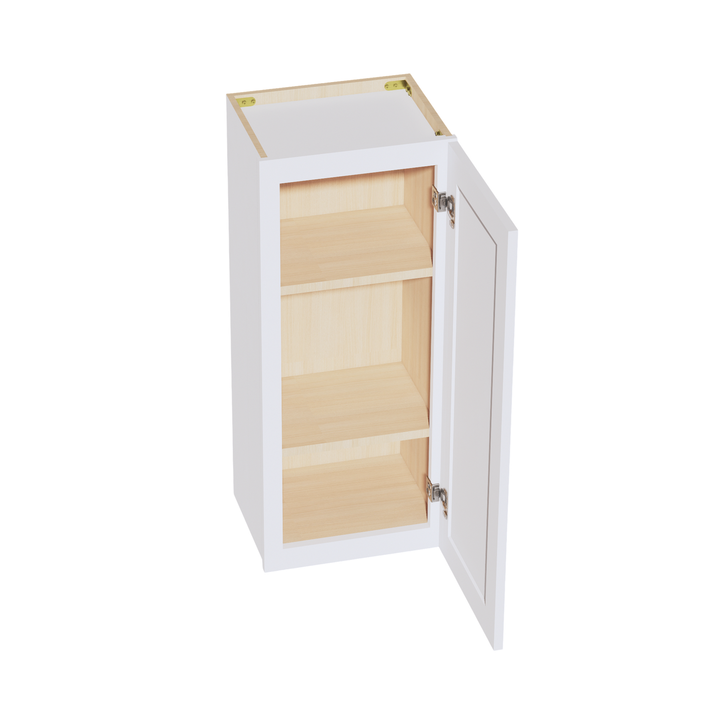 SF-W1536: Frost White Slim Shaker 15"W x 36"H 1 Door & 2 Shelves Standard Wall Cabinet