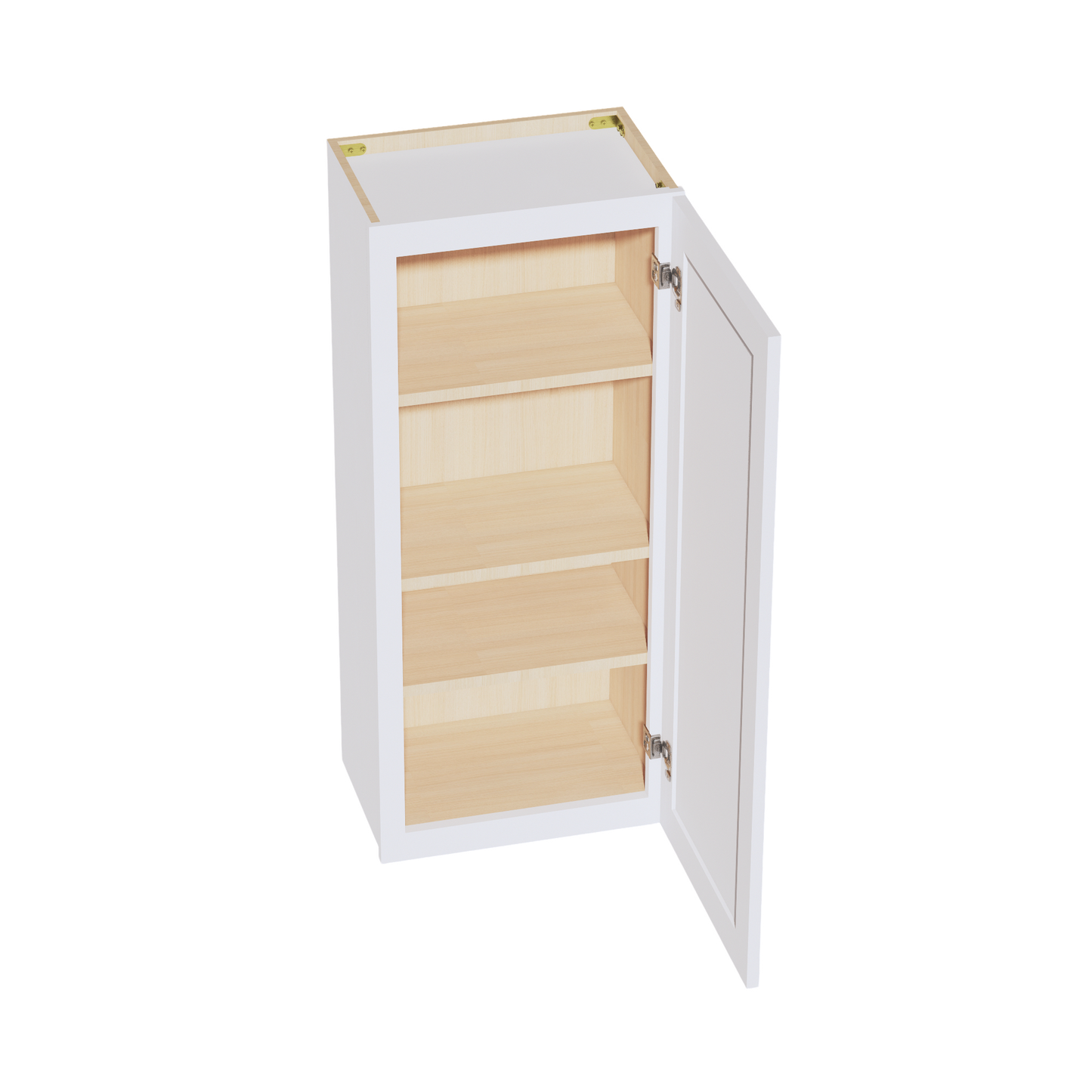 SF-W1842: Frost White Slim Shaker 18"W x 42"H 1 Door & 3 Shelves Standard Wall Cabinet