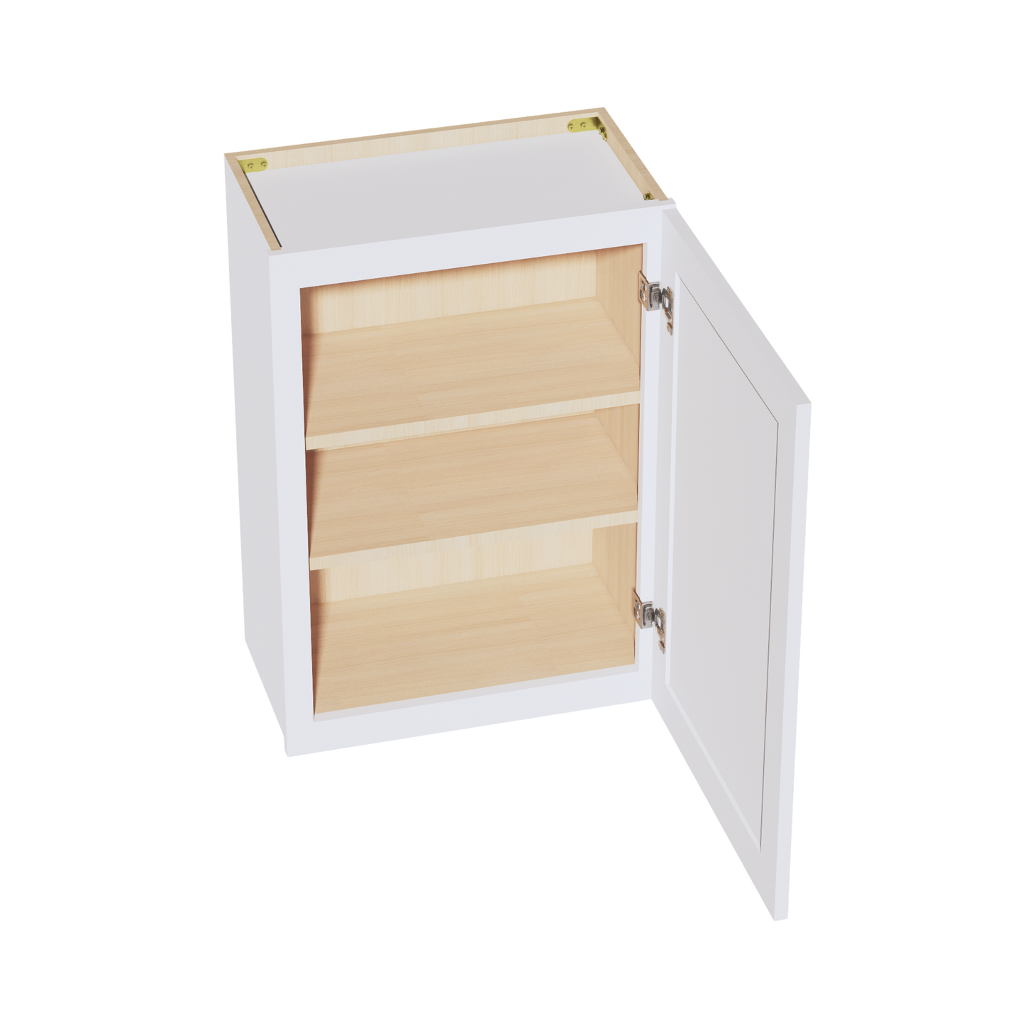 SF-W2130: Frost White Slim Shaker 21"W x 30"H 1 Door & 2 Shelves Standard Wall Cabinet