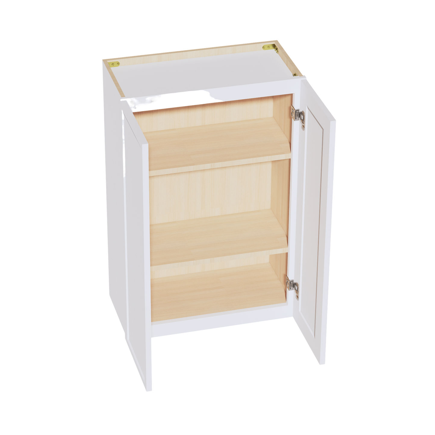 SF-W2436: Frost White Slim Shaker 24"W x 36"H 2 Doors & 2 Shelves Standard Wall Cabinet