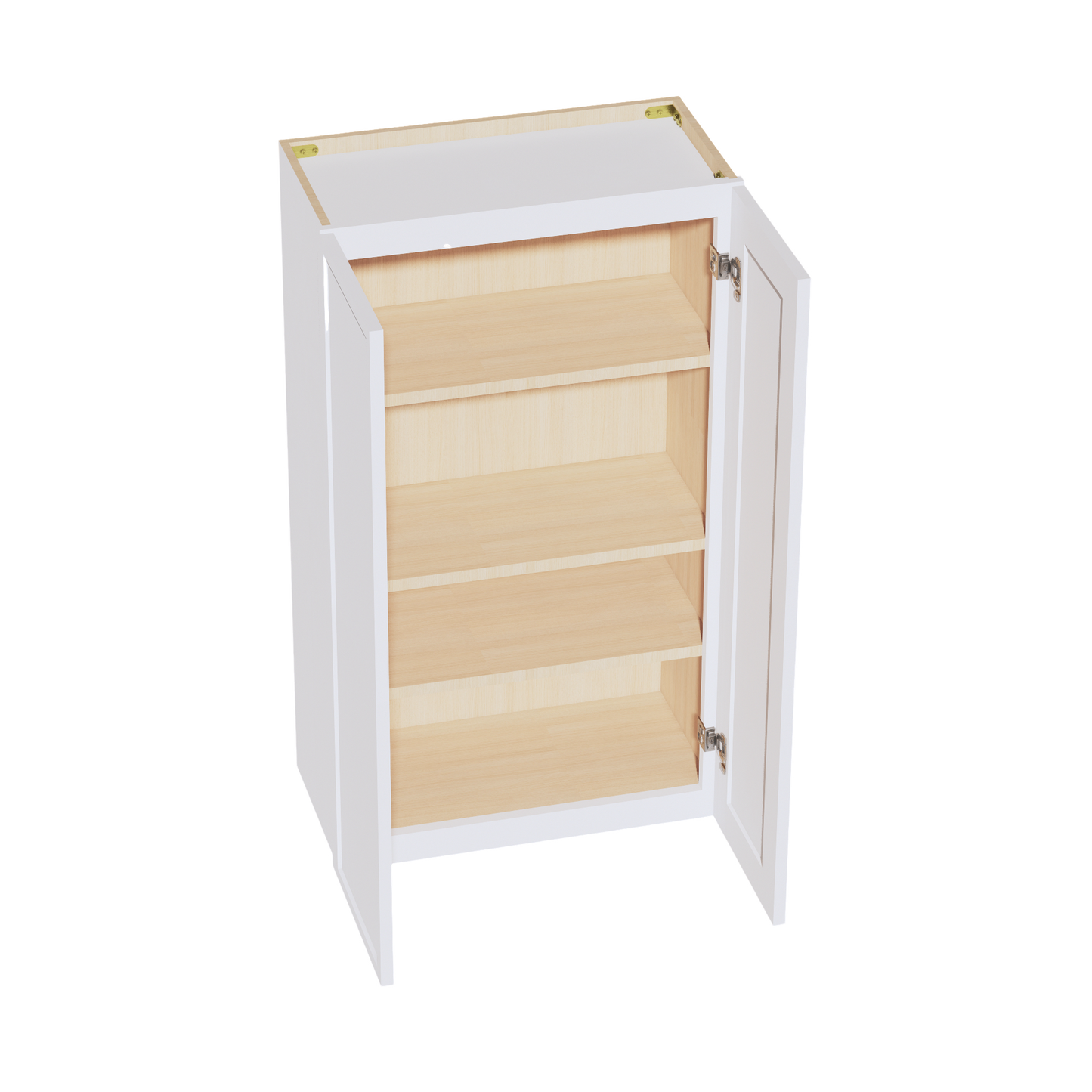 SF-W2442: Frost White Slim Shaker 24"W x 42"H 2 Doors & 3 Shelves Standard Wall Cabinet