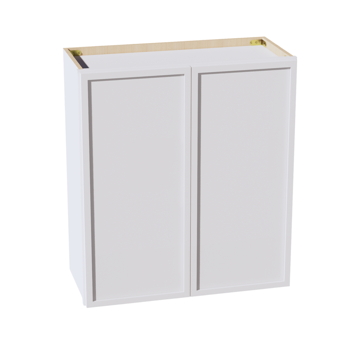 SF-W2730: Frost White Slim Shaker 27"W x 30"H 2 Doors & 2 Shelves Standard Wall Cabinet