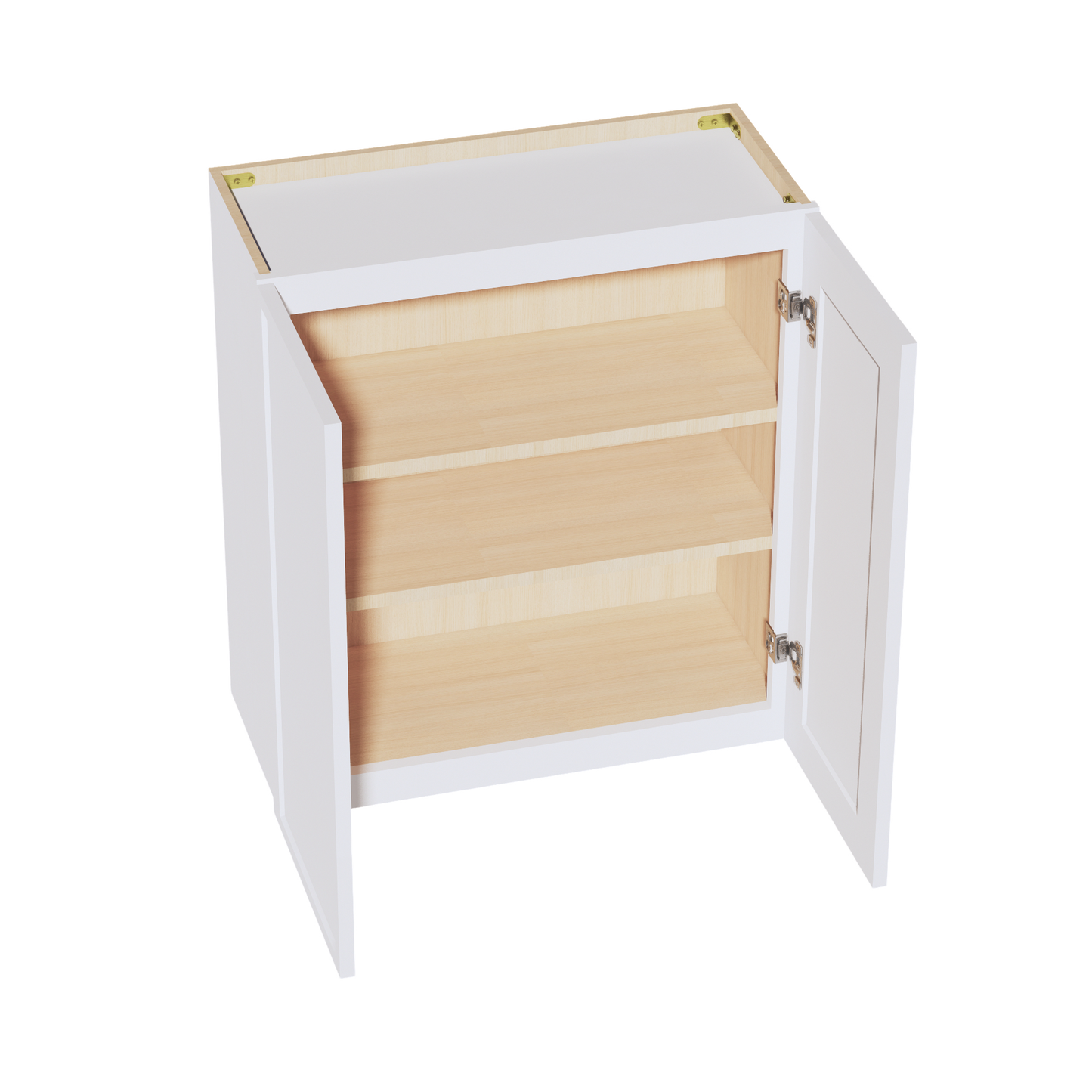 SF-W2730: Frost White Slim Shaker 27"W x 30"H 2 Doors & 2 Shelves Standard Wall Cabinet