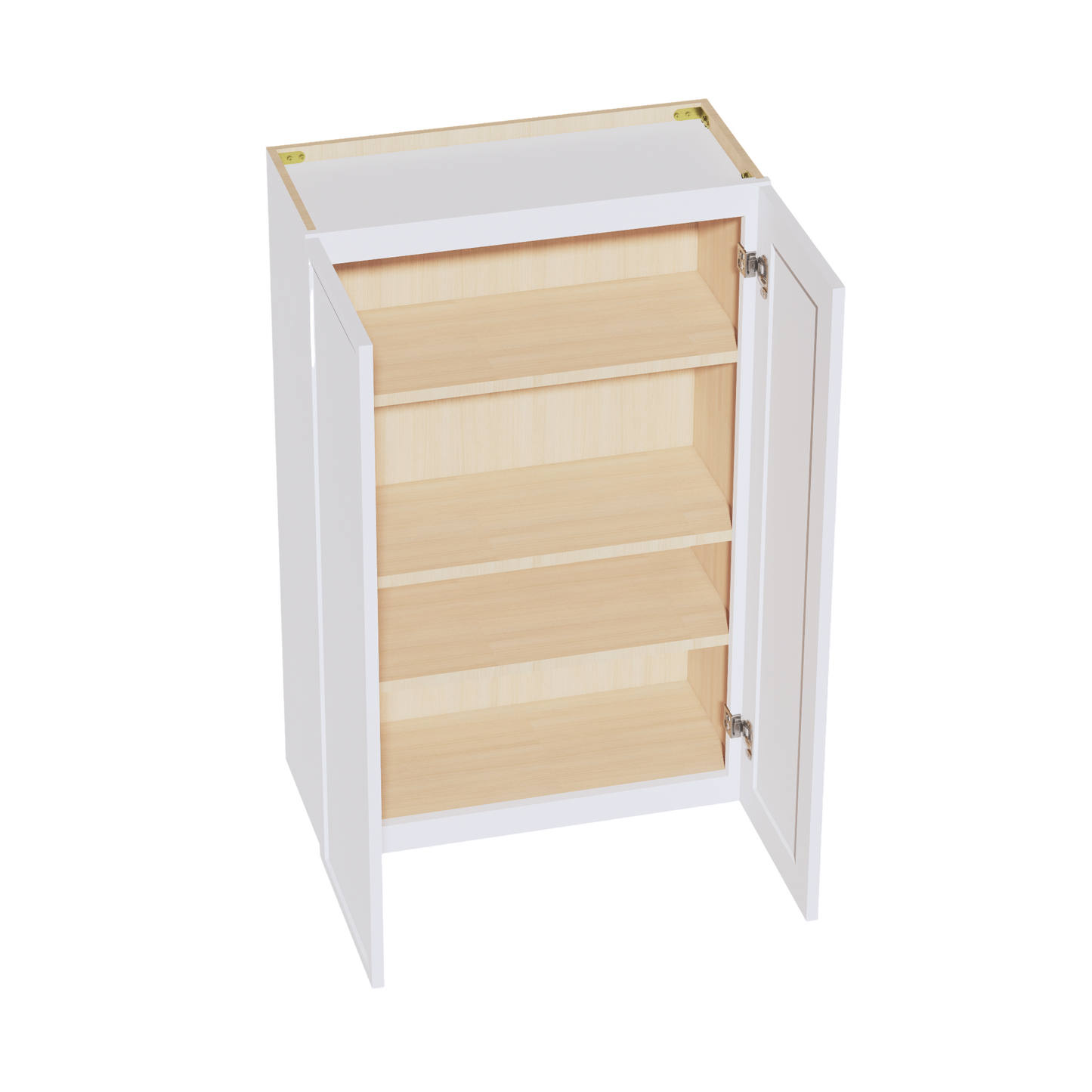SF-W2742: Frost White Slim Shaker 27"W x 42"H 2 Doors & 3 Shelves Standard Wall Cabinet