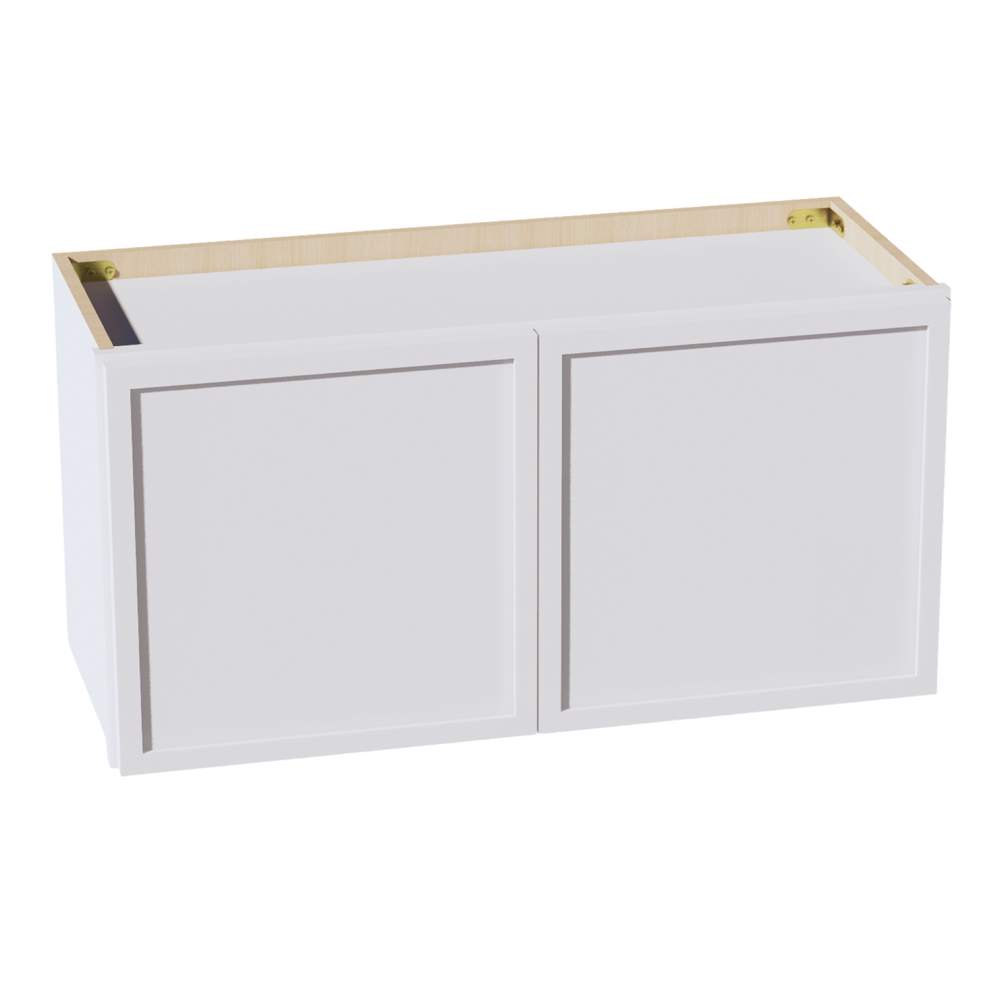 SF-W3015: Frost White Slim Shaker 30"W x 15"H 2 Doors Standard Wall Bridge Cabinet