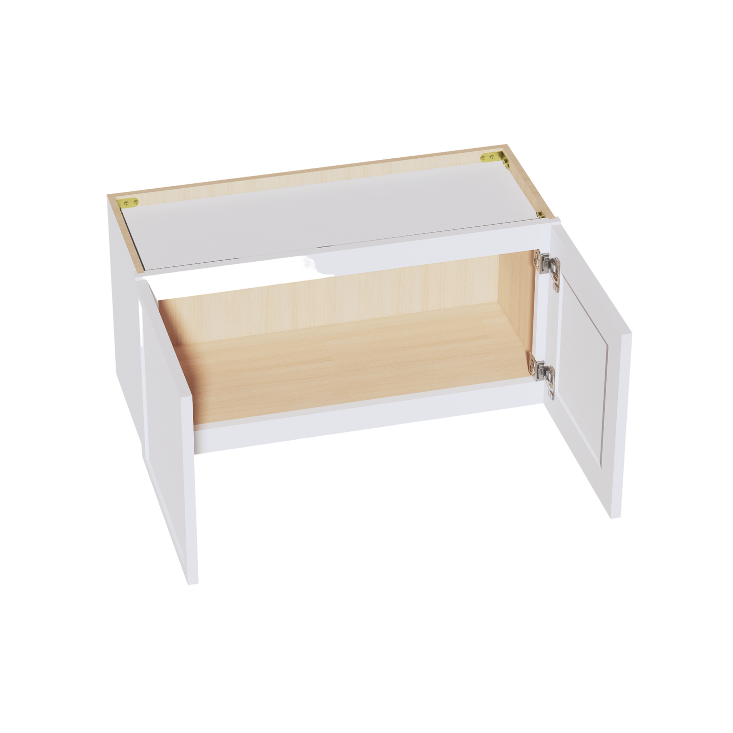 SF-W3015: Frost White Slim Shaker 30"W x 15"H 2 Doors Standard Wall Bridge Cabinet