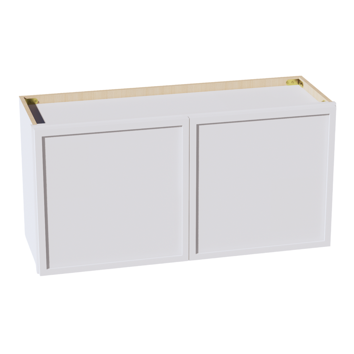 SF-W3618: Frost White Slim Shaker 36"W x 18"H 2 Doors Standard Wall Bridge Cabinet