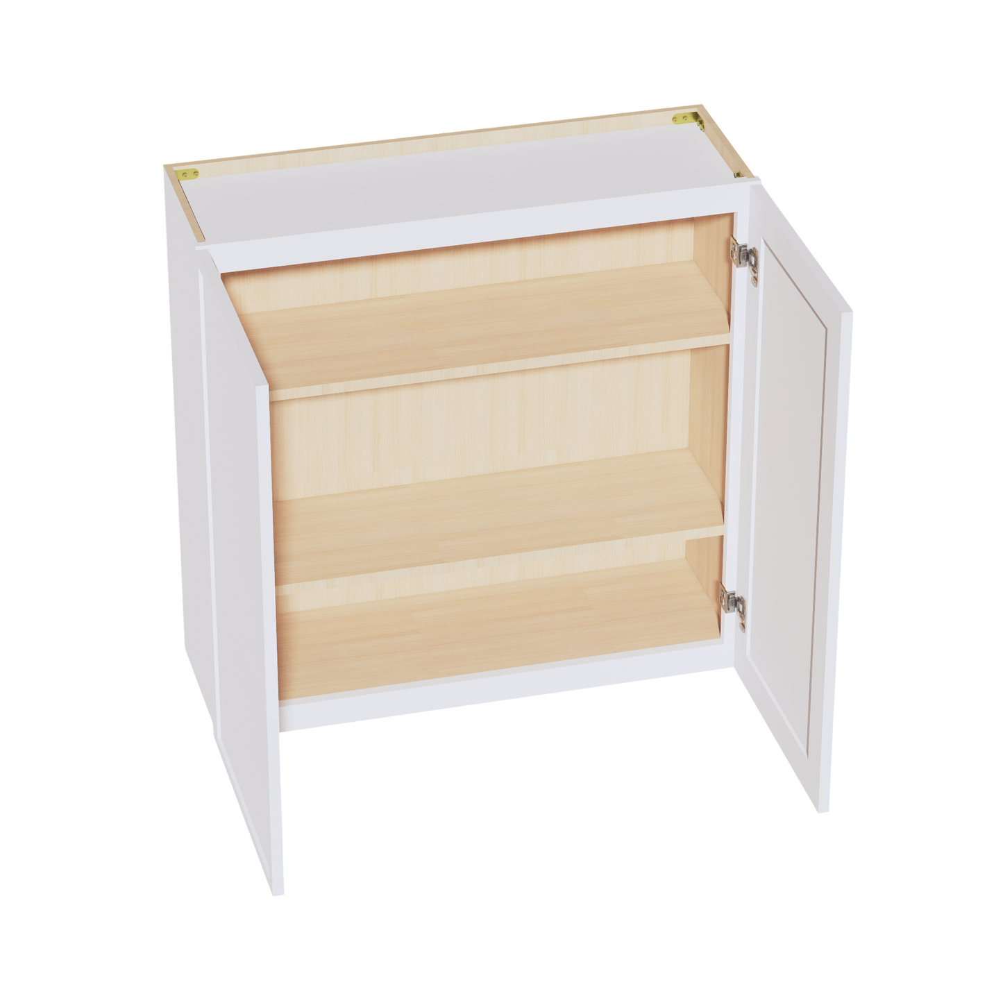 SF-W3636: Frost White Slim Shaker 36"W x 36"H 2 Doors & 2 Shelves Standard Wall Cabinet