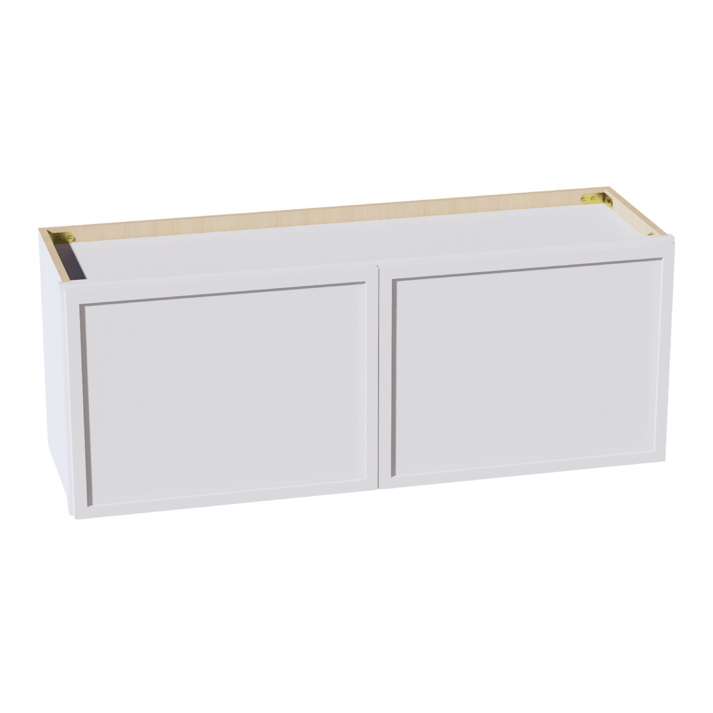 SF-W3915: Frost White Slim Shaker 39"W x 15"H 2 Doors Standard Wall Bridge Cabinet