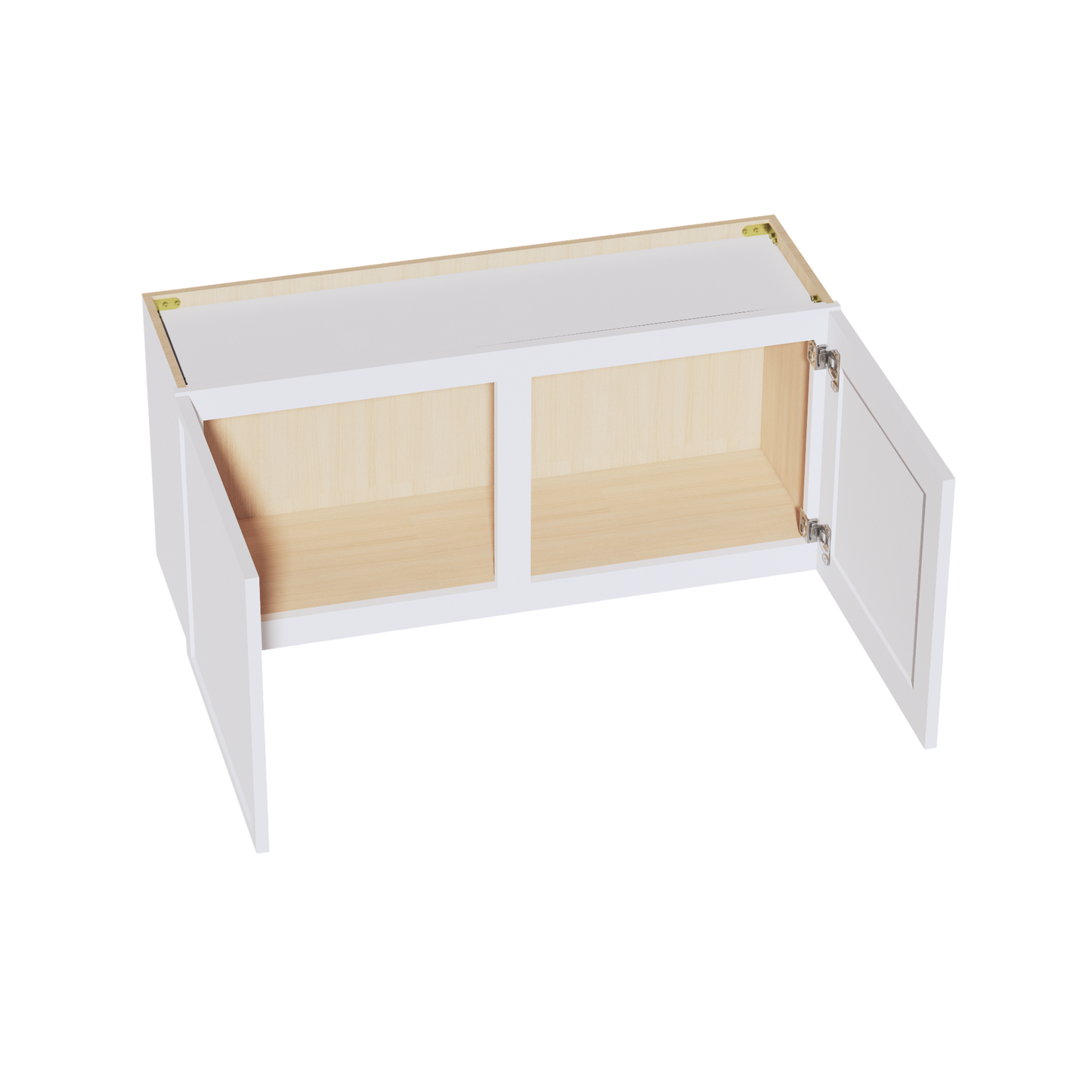 SF-W3918: Frost White Slim Shaker 39"W x 18"H 2 Doors Standard Wall Bridge Cabinet