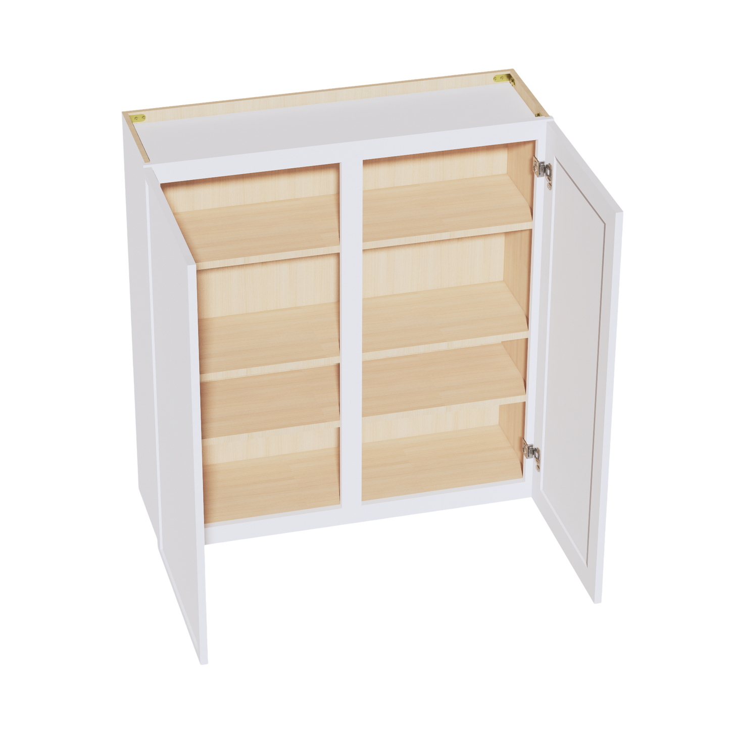 SF-W3942: Frost White Slim Shaker 39"W x 42"H 2 Doors & 3 Shelves Standard Wall Cabinet