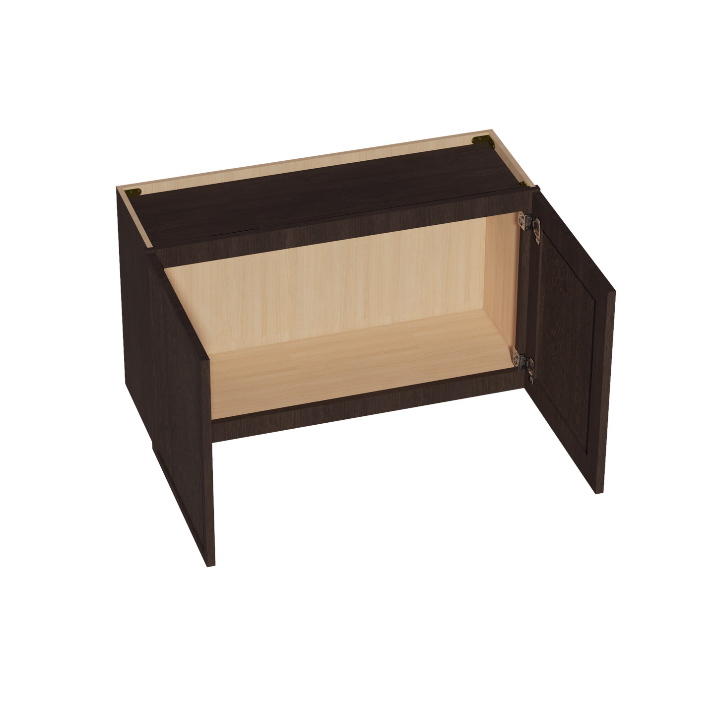 SM-W3624: Mocha Brown Slim Shaker 36"W x 24"H 2 Doors Standard Wall Bridge Cabinet