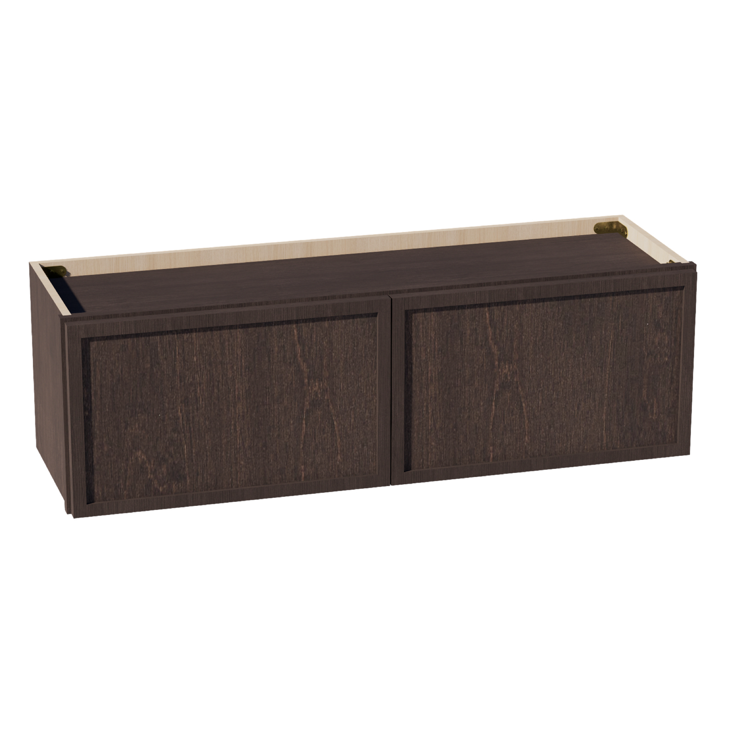 SM-W3912: Mocha Brown Slim Shaker 39"W x 12"H 2 Doors Standard Wall Bridge Cabinet
