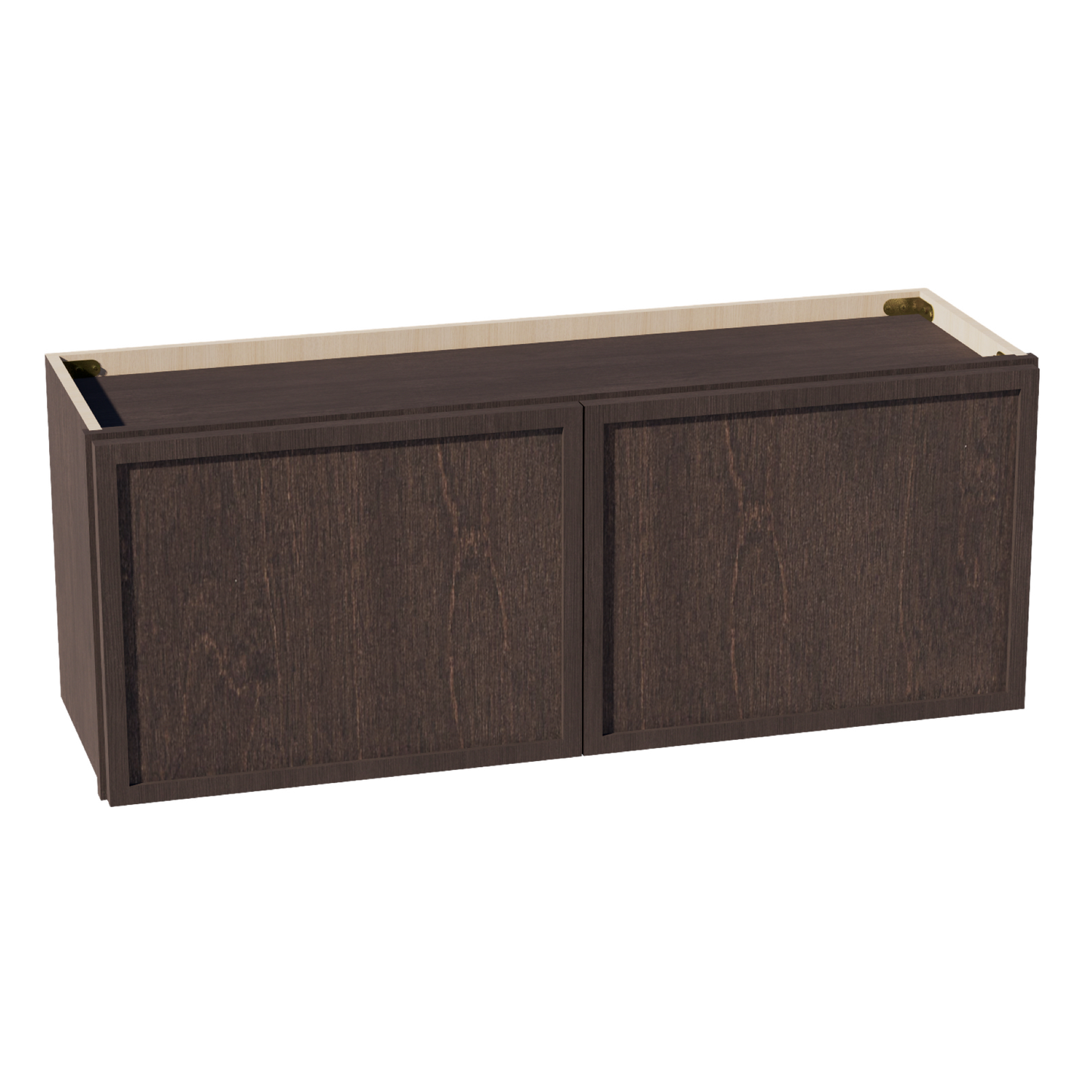 SM-W3915: Mocha Brown Slim Shaker 39"W x 15"H 2 Doors Standard Wall Bridge Cabinet