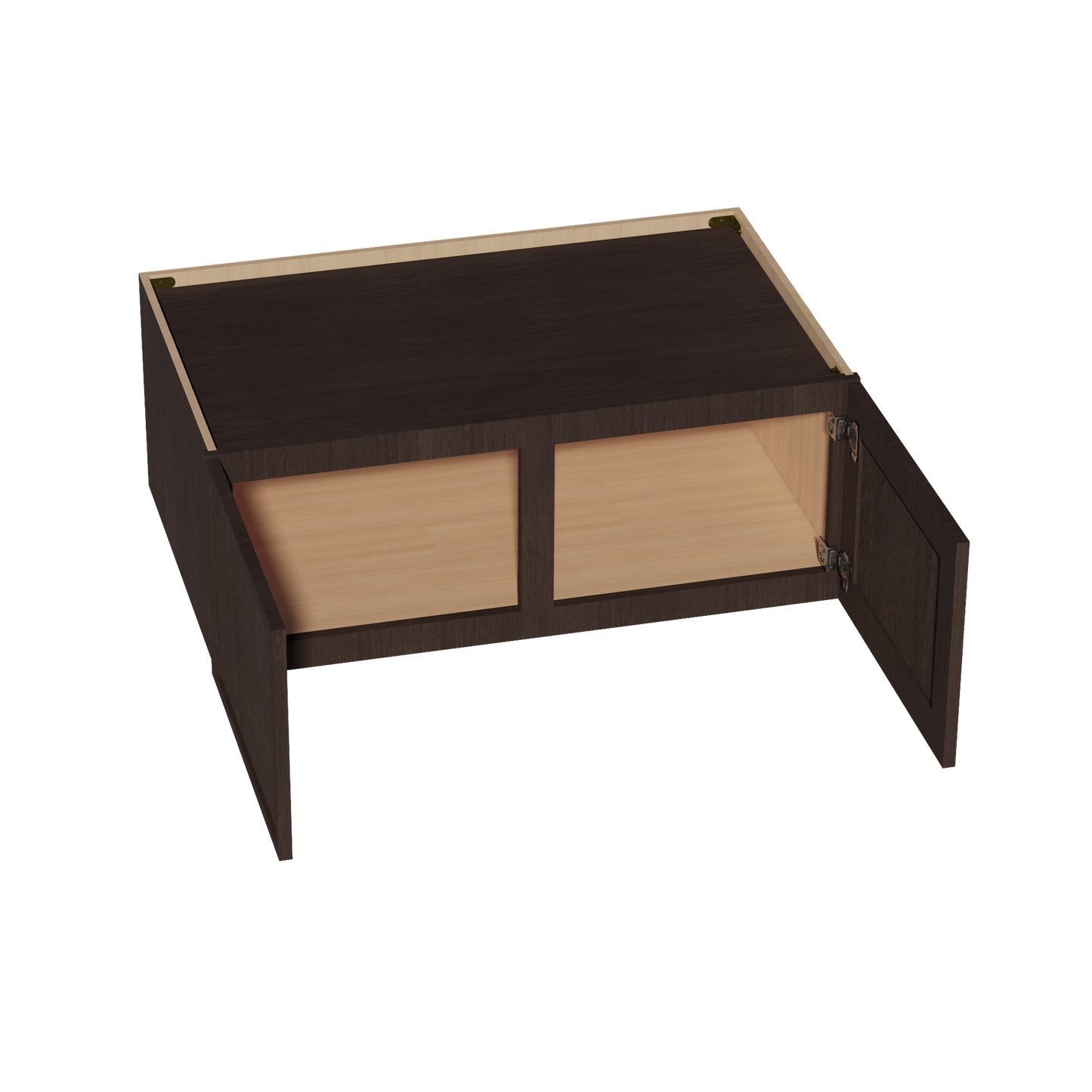 SM-W391524: Mocha Brown Slim Shaker 39"W x 15"H x 24"D 2 Doors Standard Bridge Wall Cabinet