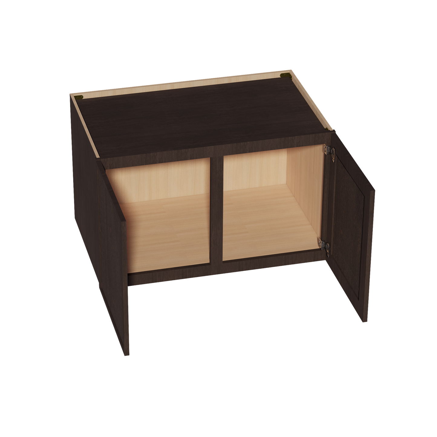 SM-W392424: Mocha Brown Slim Shaker 39"W x 24"H x 24"D 2 Doors & 1 Shelf Standard Bridge Wall Cabinet