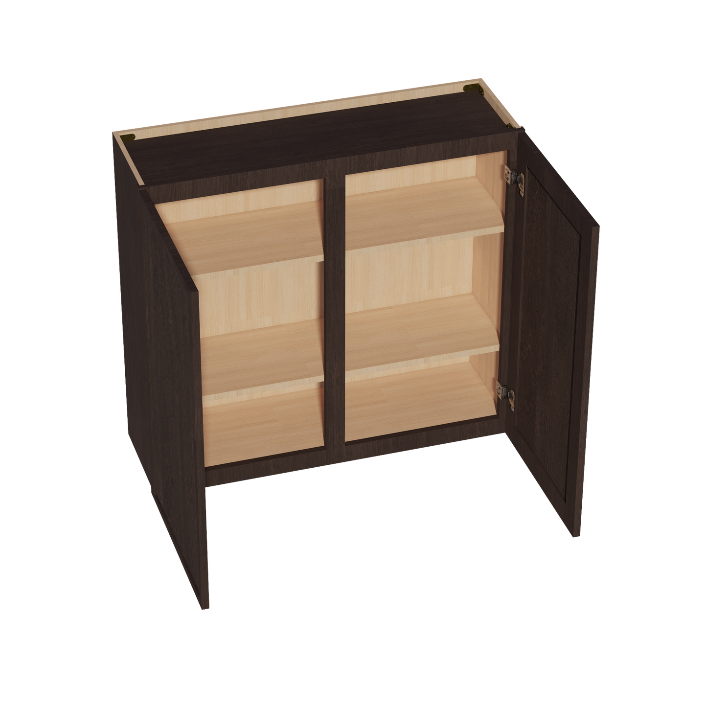SM-W3936: Mocha Brown Slim Shaker 39"W x 36"H 2 Doors & 2 Shelves Standard Wall Cabinet