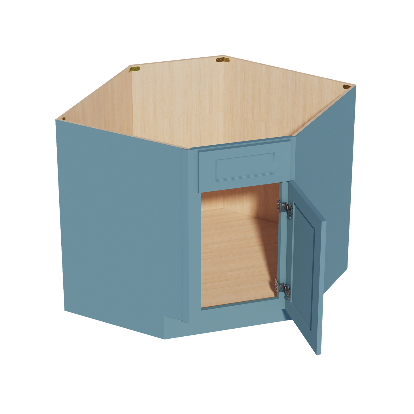 TG-DSB36: Soft Green Shaker 36" 1 Door 1 False Drawer Corner Sink Base Cabinets
