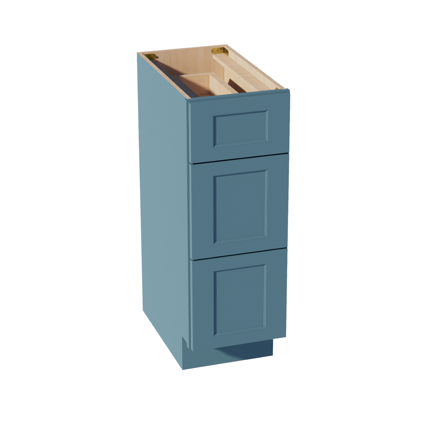 TG-VDB1221: Soft Green Shaker 12"W x 34-1/2"H x 21"D  3 Drawers Vanity Base Cabinets