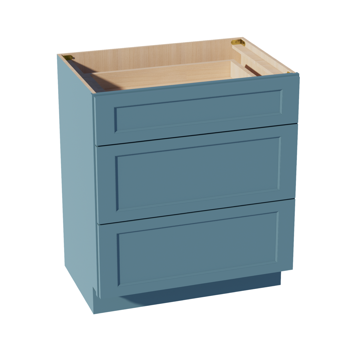TG-VDB3021: Soft Green Shaker 30"W x 34-1/2"H x 21"D  3 Drawers Vanity Base Cabinets