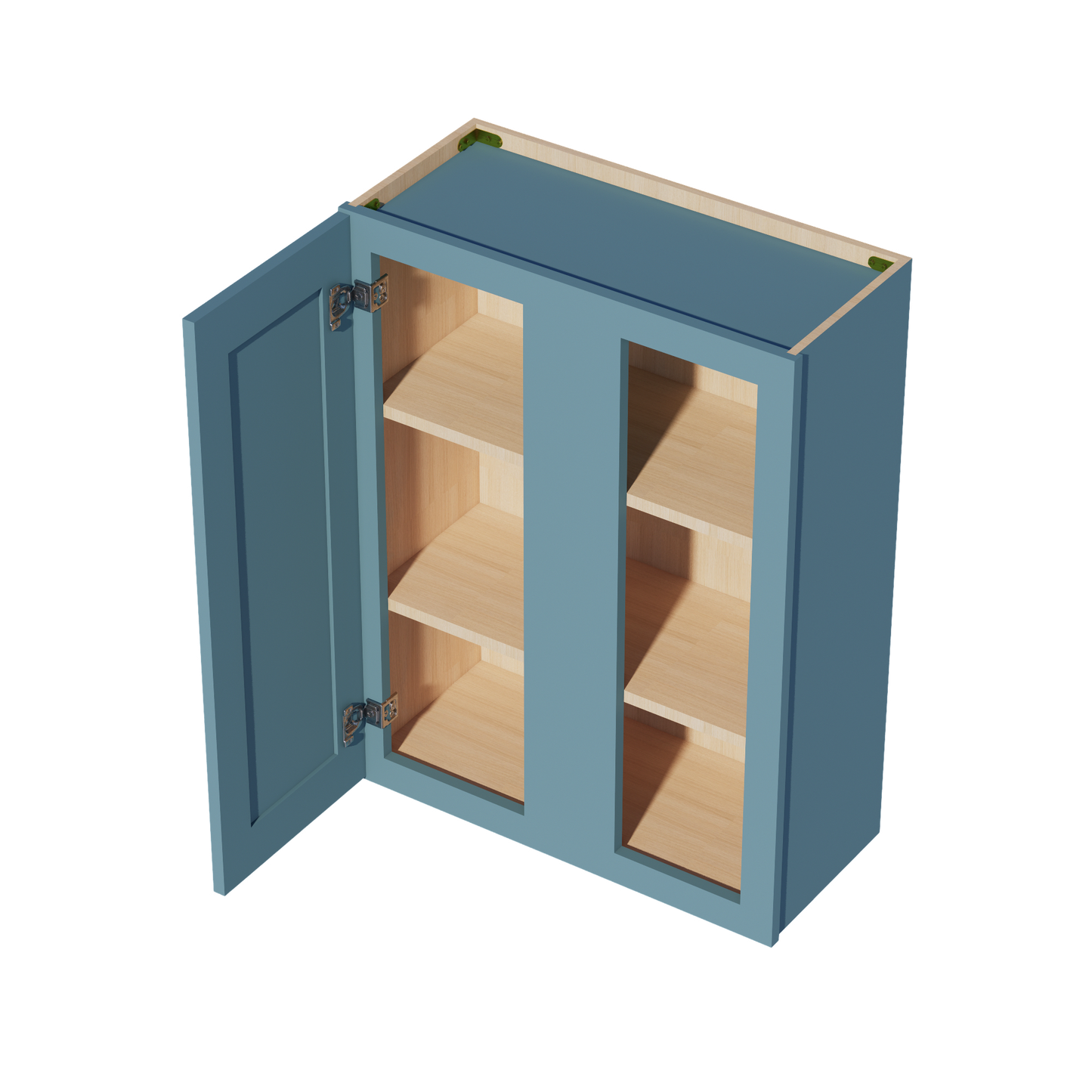 TG-WBC2736: Soft Green Shaker 27"W x 36"H 1 Door & 2 Shelves Wall Blind Corner Cabinets
