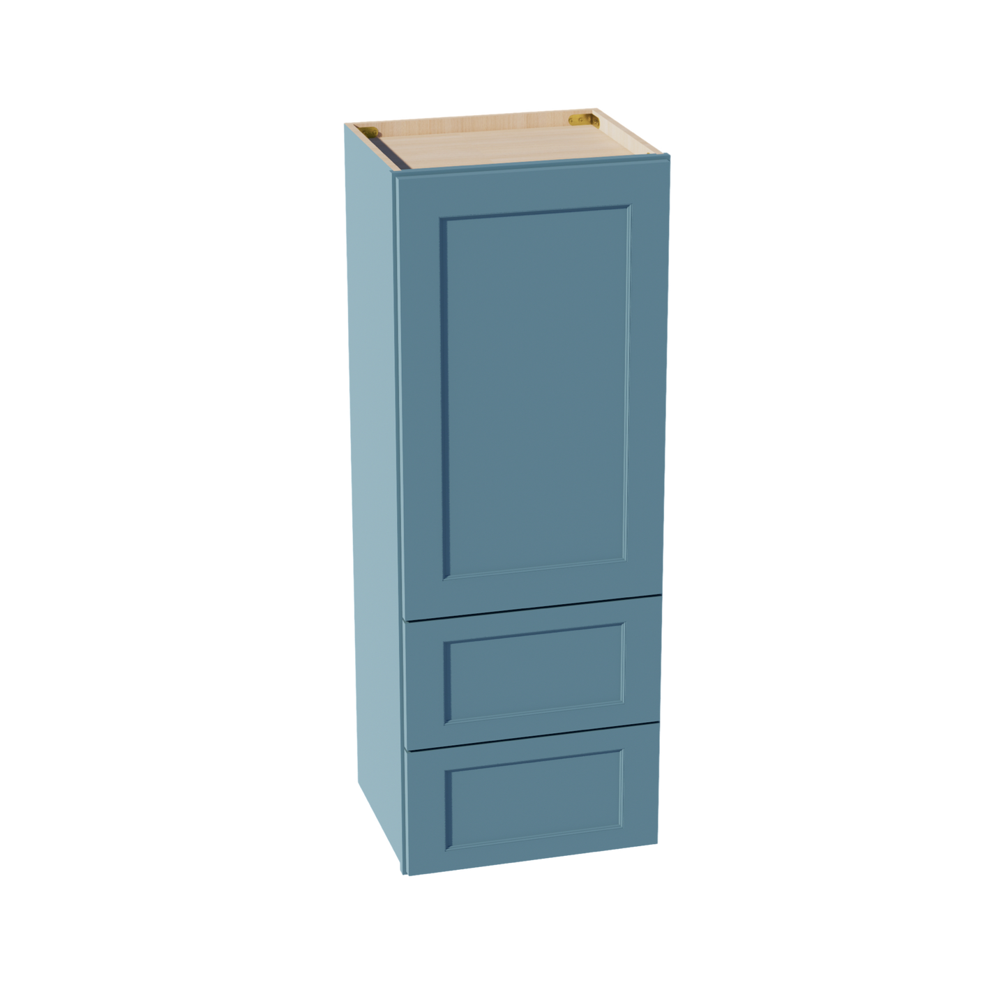TG-WD1848: Soft Green Shaker 18"W x 48"H 1 Door & 2 Drawers Special Wall Cabinet