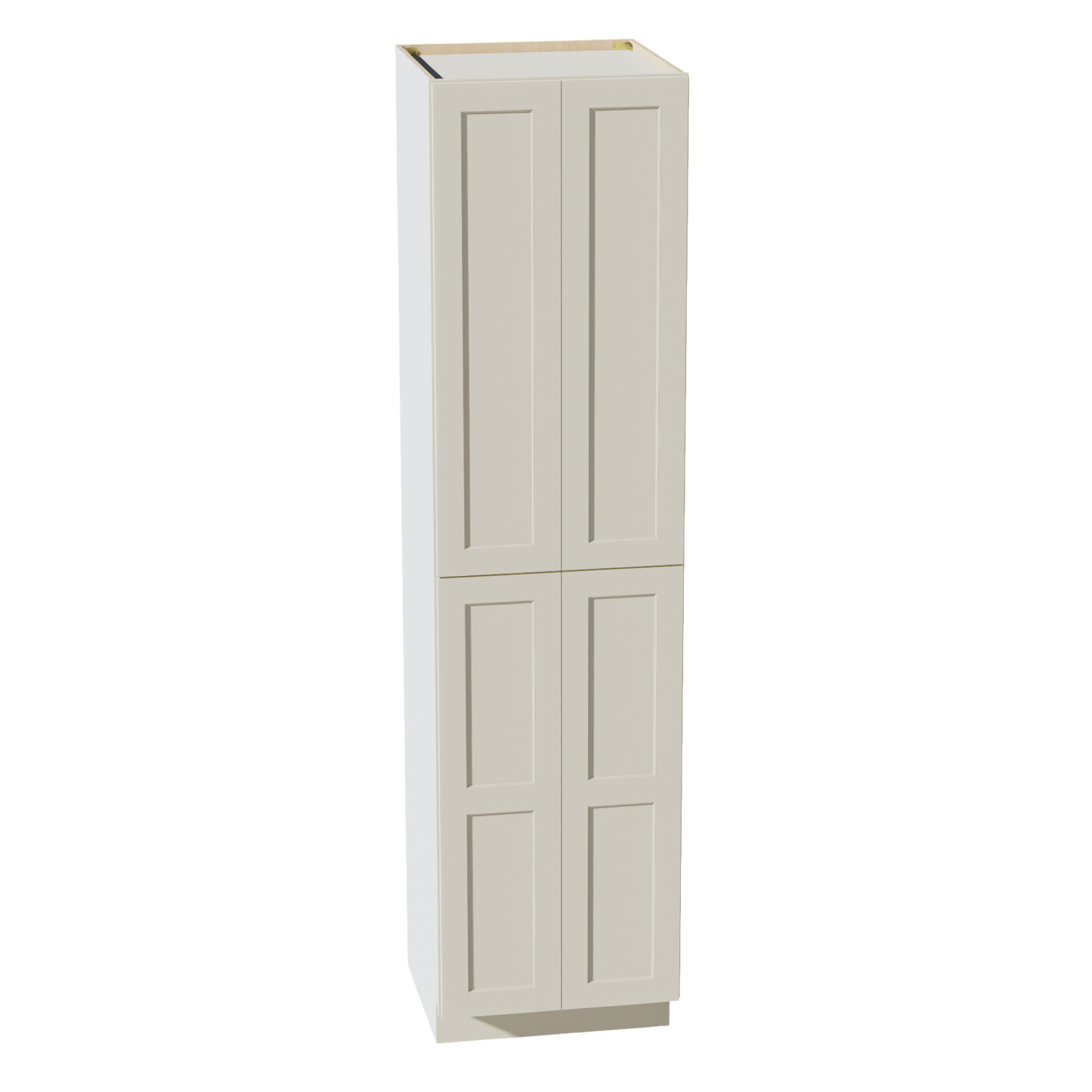 TW-TP2496: Creamy White Shaker 24"W x 96"H x 24"D 4 Door & 6 Shelves Tall Shelf Pantry Cabinets