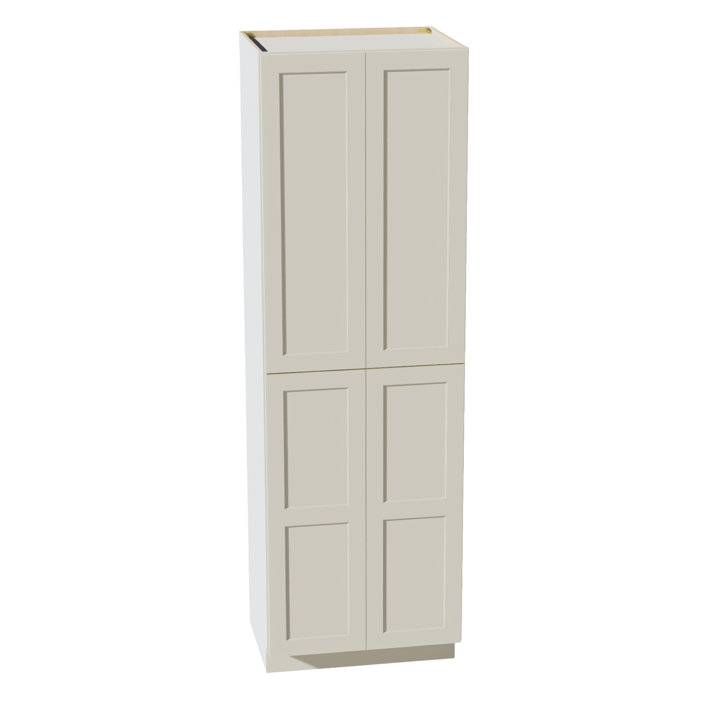 TW-TP3096: Creamy White Shaker 30"W x 96"H x 24"D 2 Doors & 6 Shelves Tall Shelf Pantry Cabinets