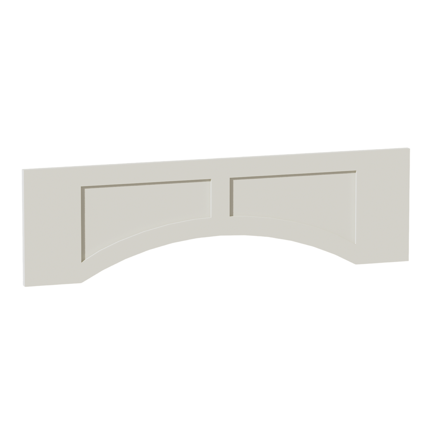 TW-VARP42: Creamy White Shaker 42"W x 12"H x 3/4"D Arched Valance with Raised Panel