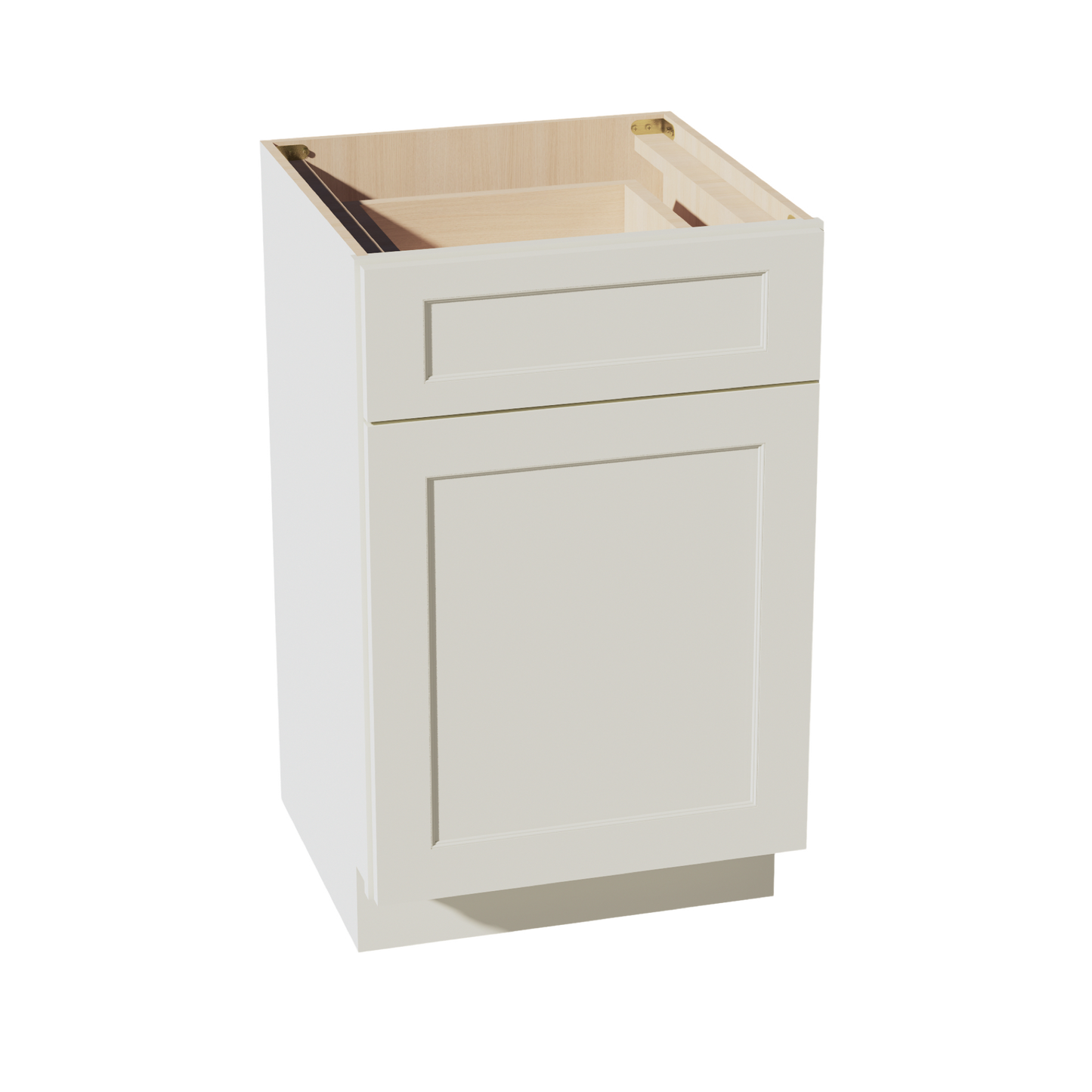TW-VB2121: Creamy White Shaker 21"W x 34-1/2"H x 21"D 1 Door & 1 Drawer Single Door Vanity Base Cabinets