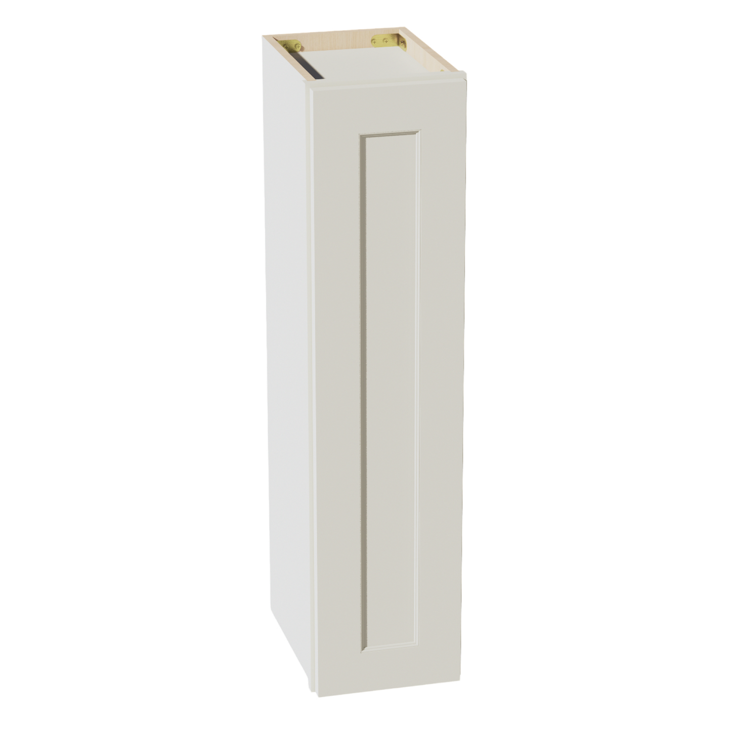 TW-W0936: Creamy White Shaker 09"W x 36"H 1 Door & 2 Shelves Standard Wall Cabinet